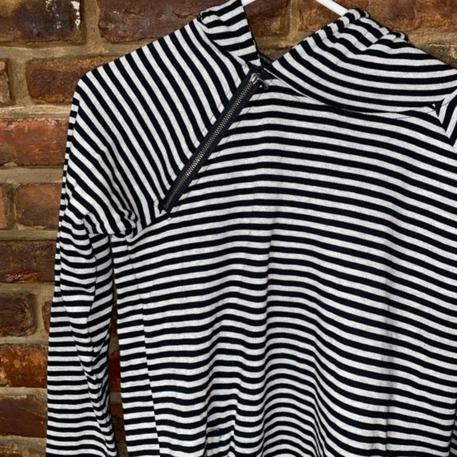 Other Cable & Gauge Black & White Striped Zip Hoodie Sweater Small Size S / US 4 / IT 40 - 2 Thumbnail