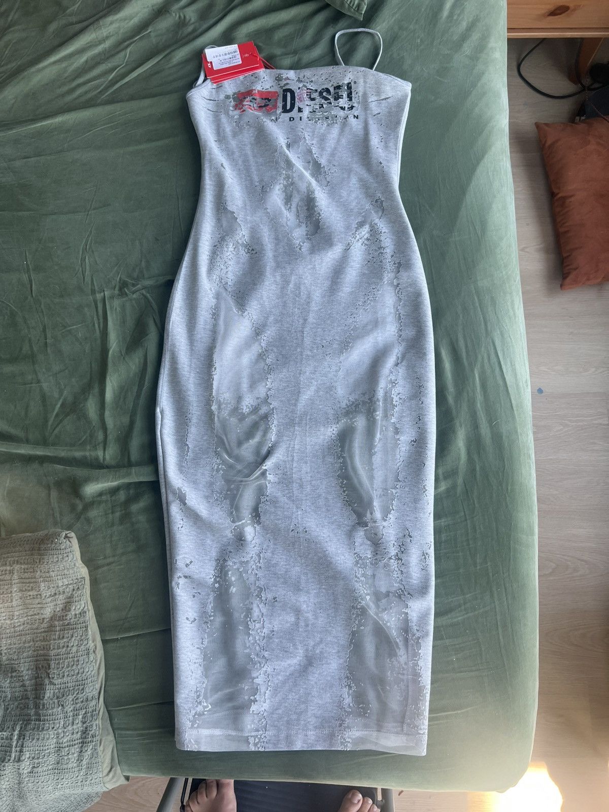 NWT Diesel Midi Dress | Sheer Metallic