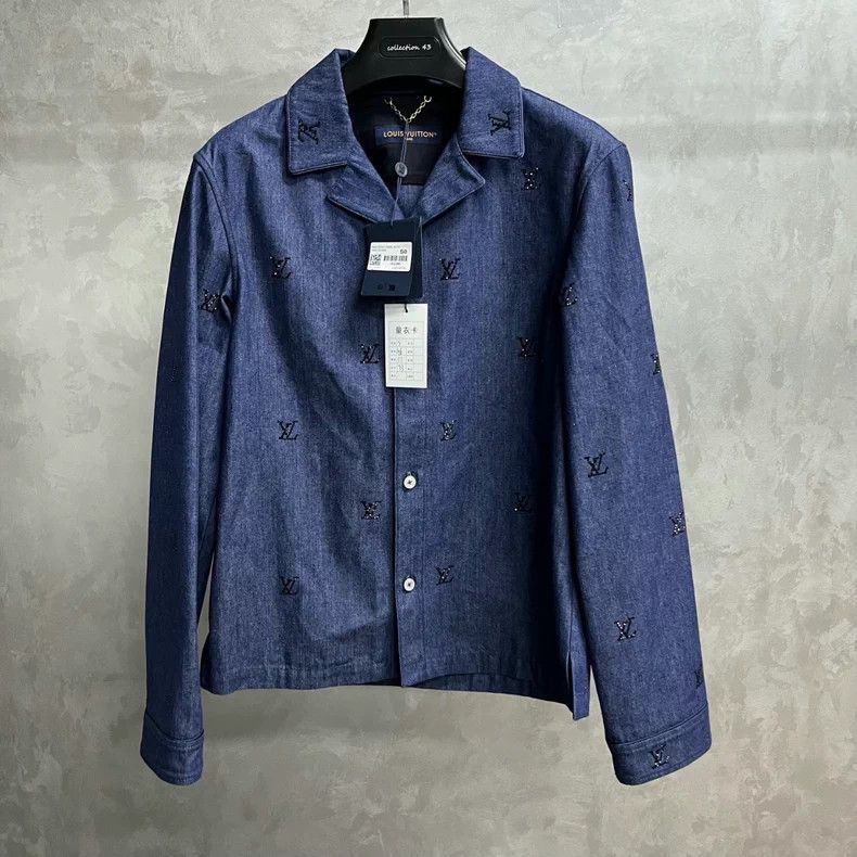 Louis Vuitton Louis Vuitton Blue Denim Logo Shirt - dmc Size US S / EU 44-46 / 1 - 1 Thumbnail