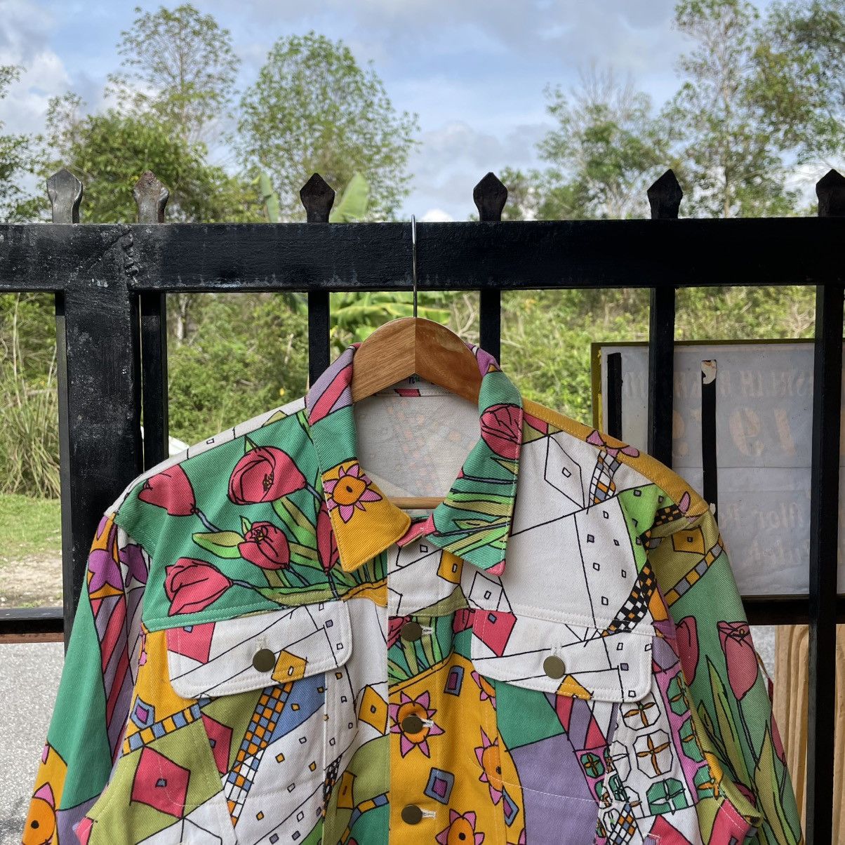 Art Comes First 🔥Vintage Ken Done Multicolour Pop Art Women Denim Jacket Size S / US 4 / IT 40 - 4 Thumbnail