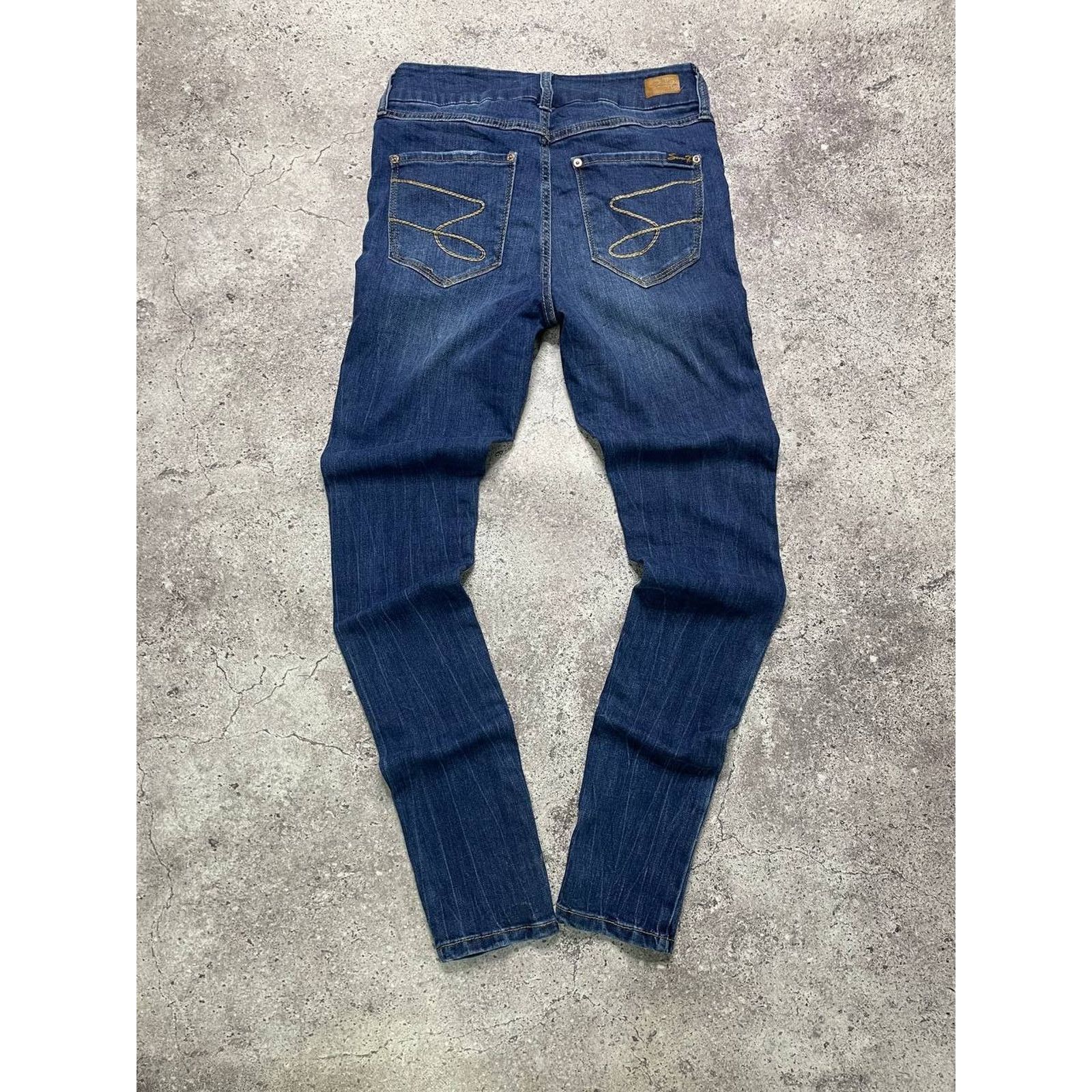 Vintage Vintage Seven7 Skinny Jeans Dark Wash Distressed Size 4 S Size 28" / US 6 / IT 42 - 9 Thumbnail
