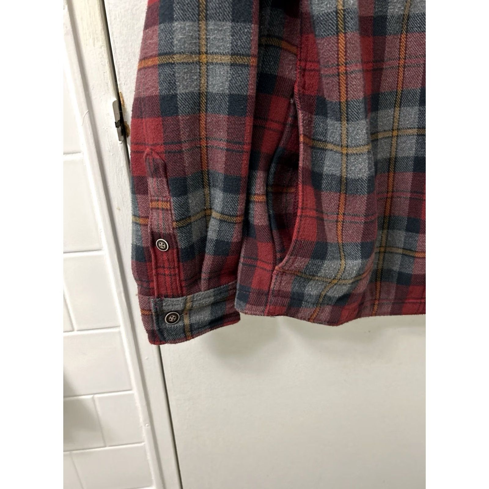 Lee Lee Shirt Mens S Red Plaid Flannel Lined Shacket Button Down Pockets Vintage: No Size US S / EU 44-46 / 1 - 6 Thumbnail