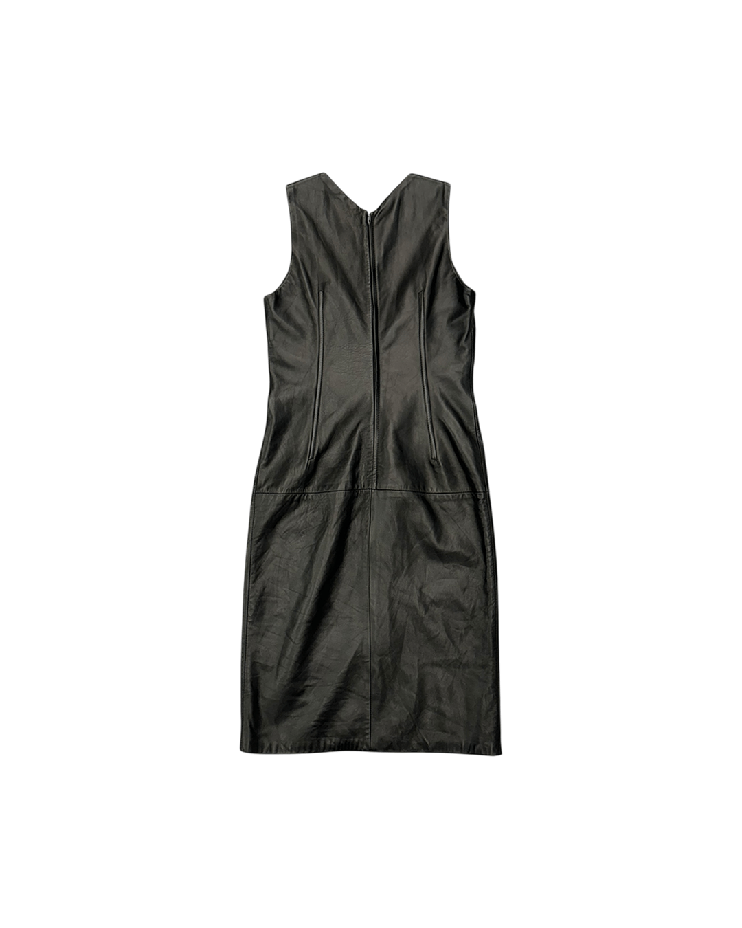 Dolce & Gabbana Dolce & Gabbana Line Detail Leather Sleeveless Dress Size M / US 6-8 / IT 42-44 - 6 Thumbnail