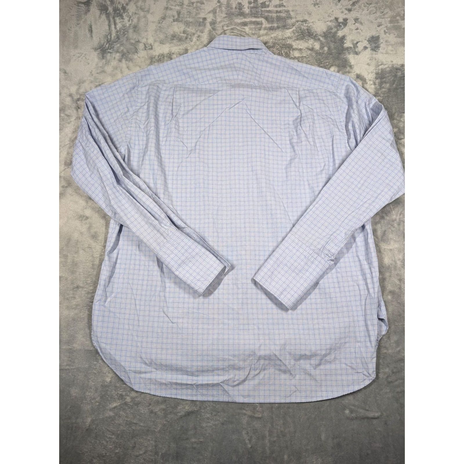 Charles Tyrwhitt Charles Tyrwhitt Dress Shirt Mens 18 36/37 Blue Check Classic Fit Long Sleeve Mens 18 36/37 Blue Check Shirt Size 48R - 6 Thumbnail