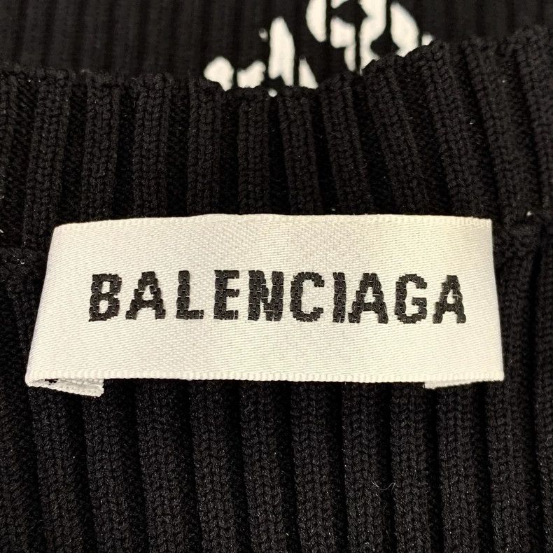 Balenciaga Balenciaga Black logo full print knit sweater Size US XS / EU 42 / 0 - 4 Thumbnail