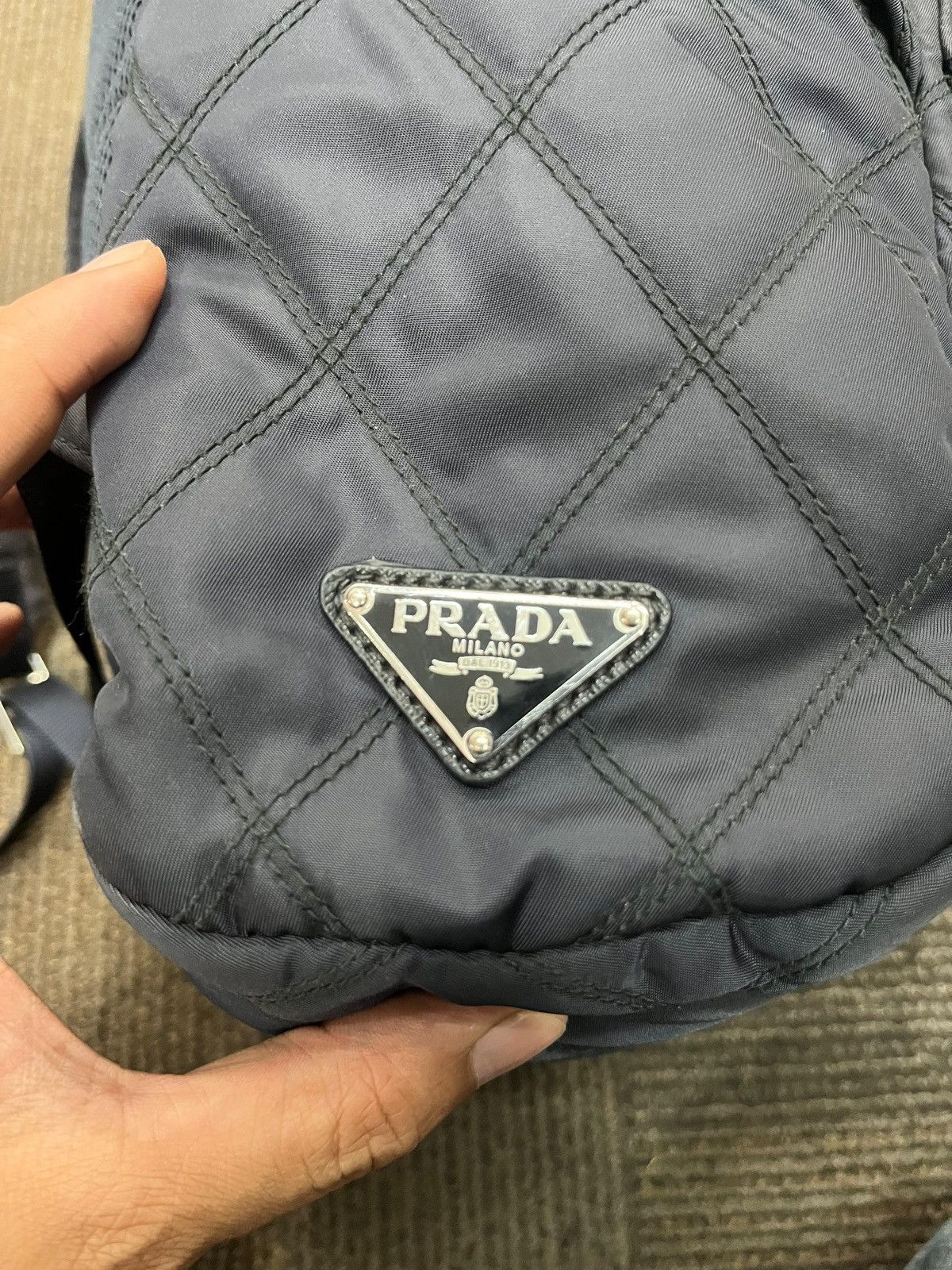 Prada Prada Quilted triangle logo backpack Size ONE SIZE - 7 Thumbnail