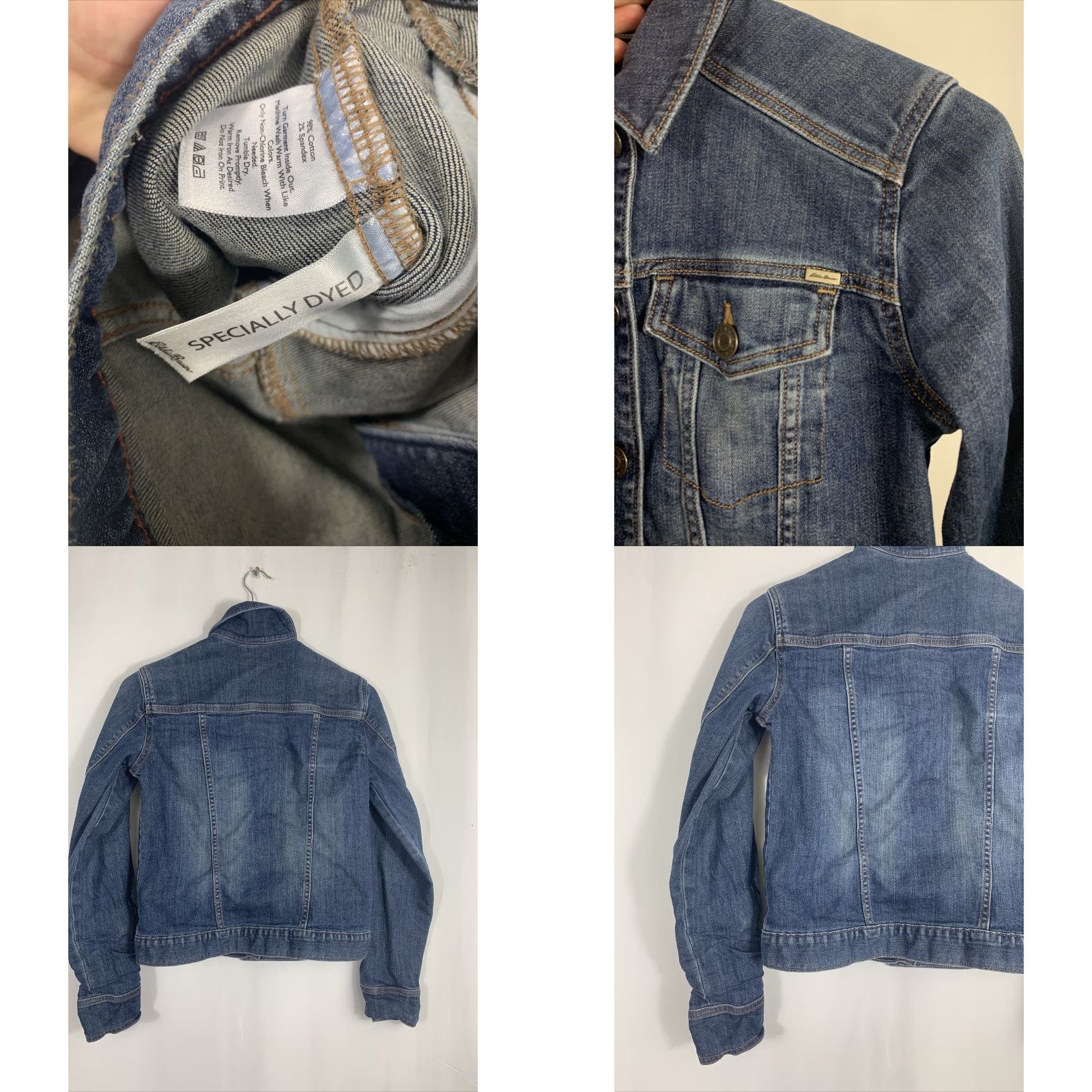 Eddie Bauer VINTAGE Eddie Bauer Button Down Jean Jacket Womens XS Denim Blue Collared Size 26" / US 2 / IT 38 - 8 Thumbnail