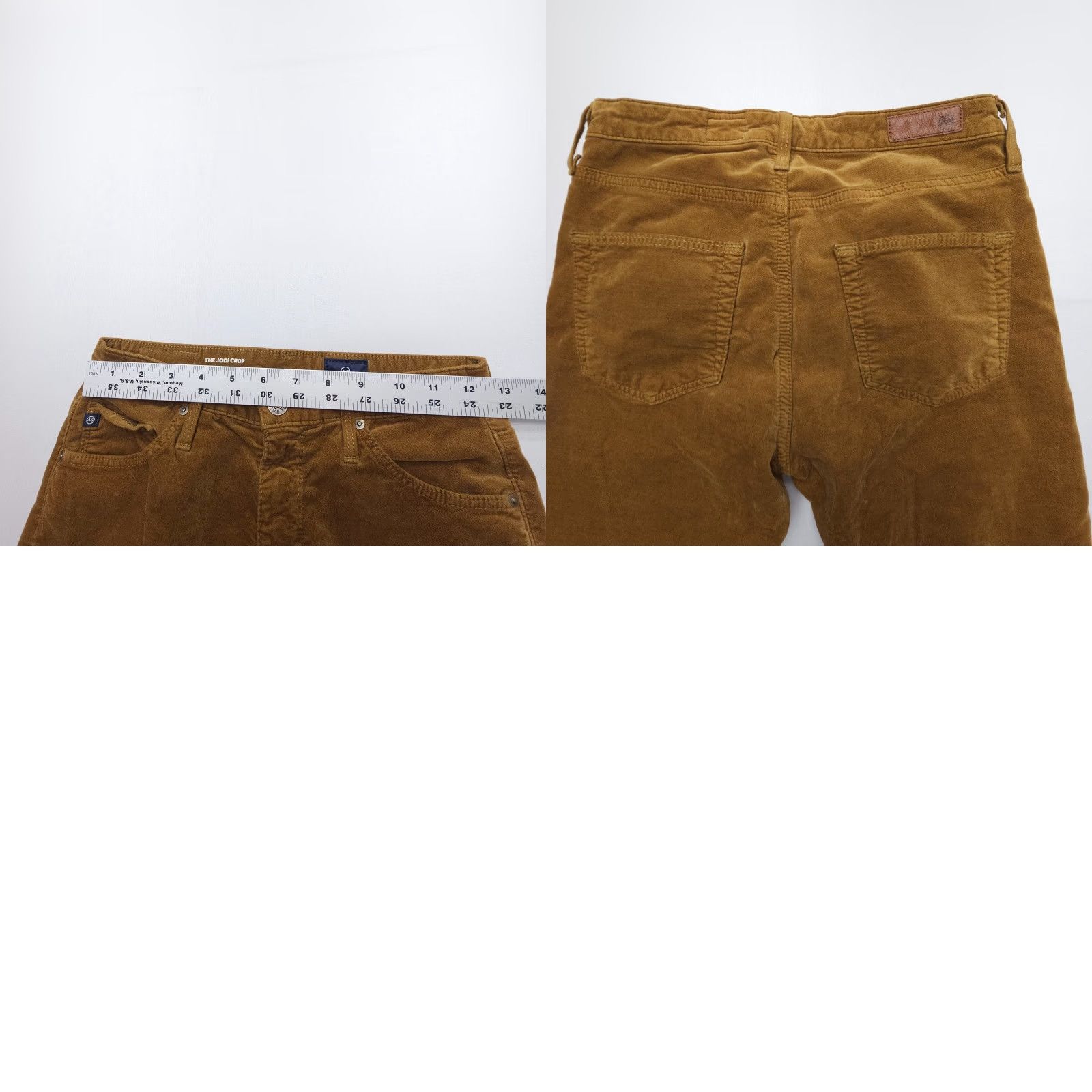 Vintage AG Adriano Goldschmied The Jodi High Rise Slim Flare Crop Jeans Velvet Size 25 Brown Woman Jeans Crop Flared 5-Pocket Style Mens? Size 42" / US 20 - 8 Thumbnail