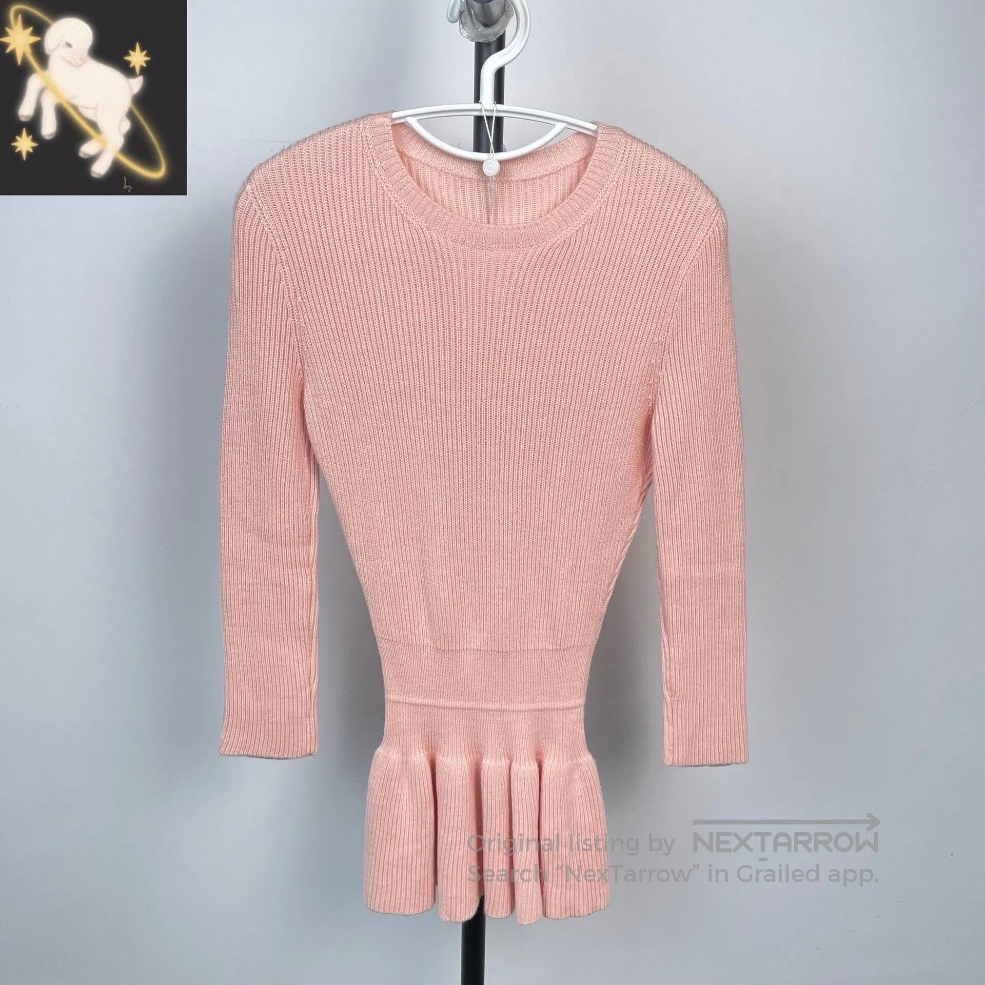 Dior Dior Nude Pink Long Sleeve Waist-Tie Knit Sweater Dress| Size XS / US 0-2 / IT 36-38 - 1 Thumbnail