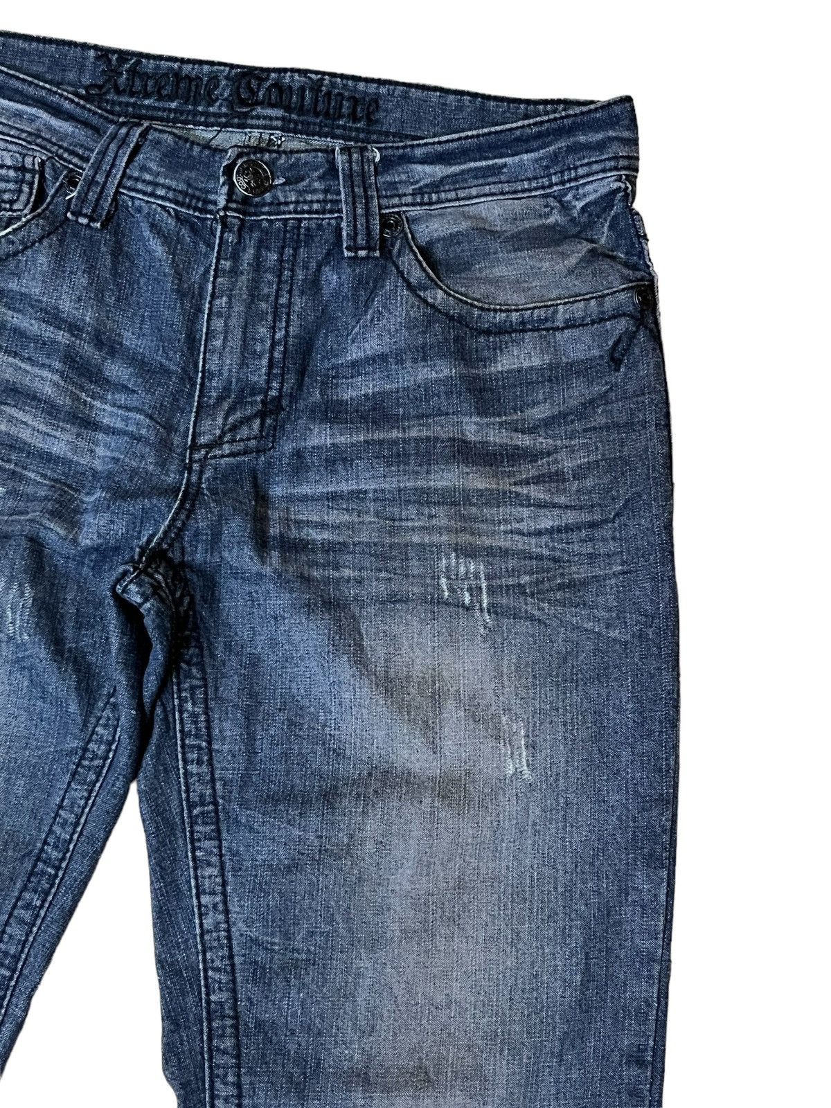 Japanese Brand JAPANESE EXTREME COUTURE INSPIRED CHROME HEART FLARED JEANS Size US 34 / EU 50 - 4 Thumbnail