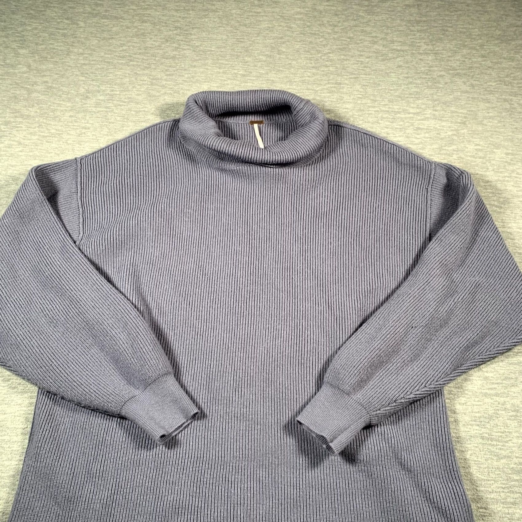 Free People Free People Sweater Womens M Gray Ribbed Turtleneck Tunic Slouchy Size M / US 6-8 / IT 42-44 - 2 Thumbnail