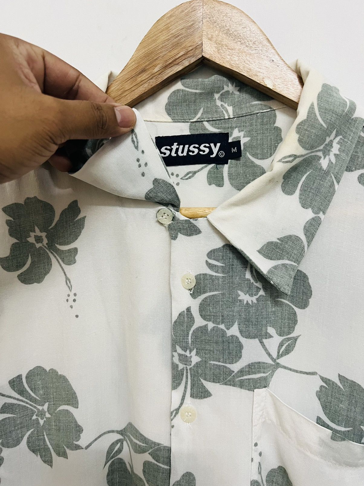 Stussy Vintage 1990s Stussy C Floral Hawaiian Camp Collar Shirt Size US M / EU 48-50 / 2 - 7 Thumbnail
