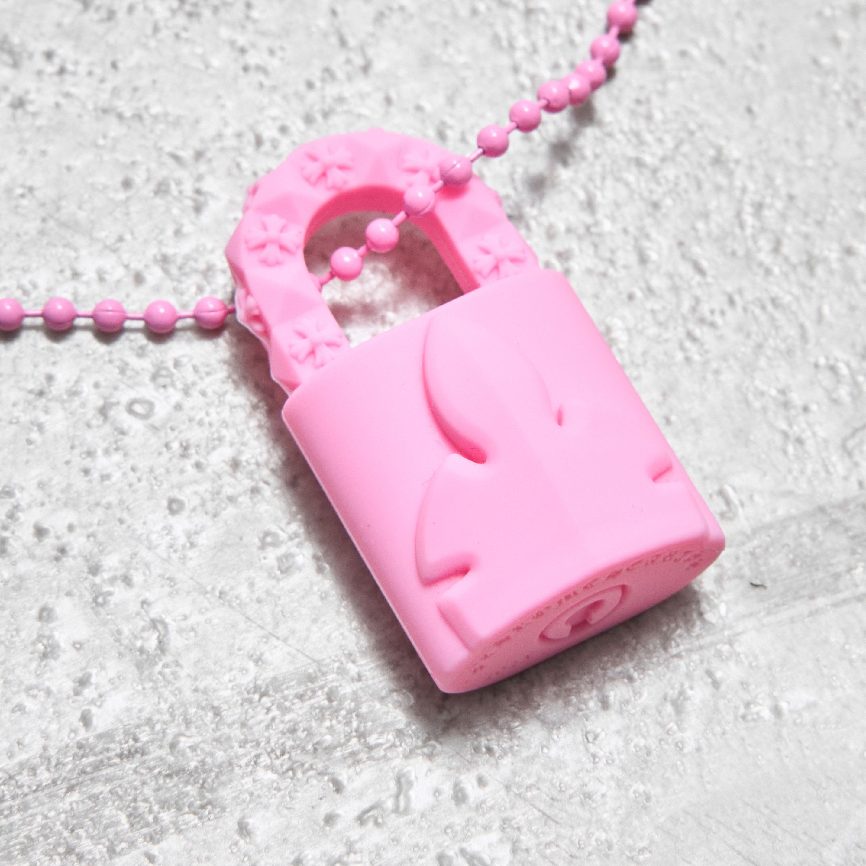 Chrome Hearts CHROME HEARTS Rubber Lock Necklace PINK Size ONE SIZE - 1 Thumbnail