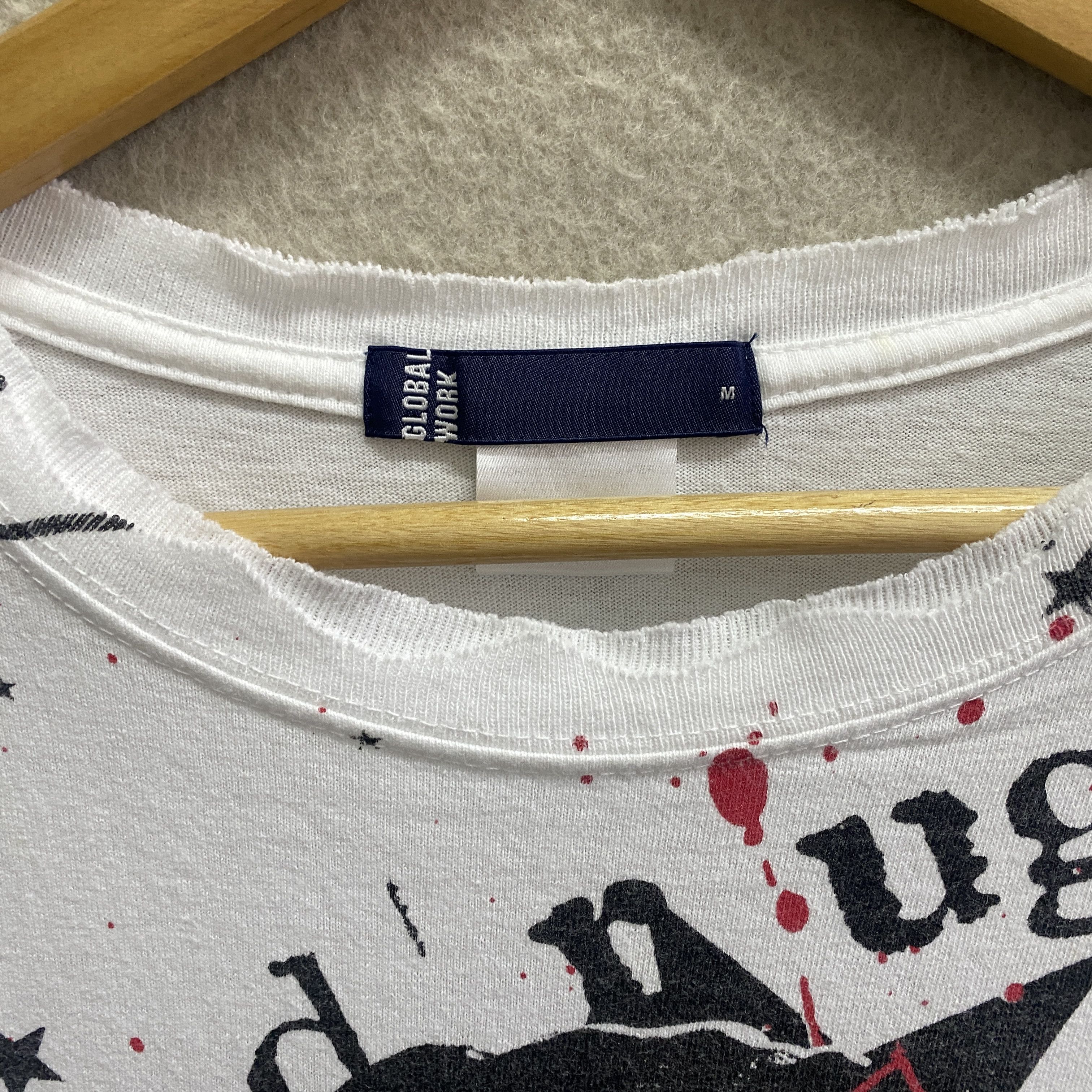 Global Work × If Six Was Nine × Japanese Brand Global Work Distressed Design Tshirt Size US M / EU 48-50 / 2 - 5 Thumbnail