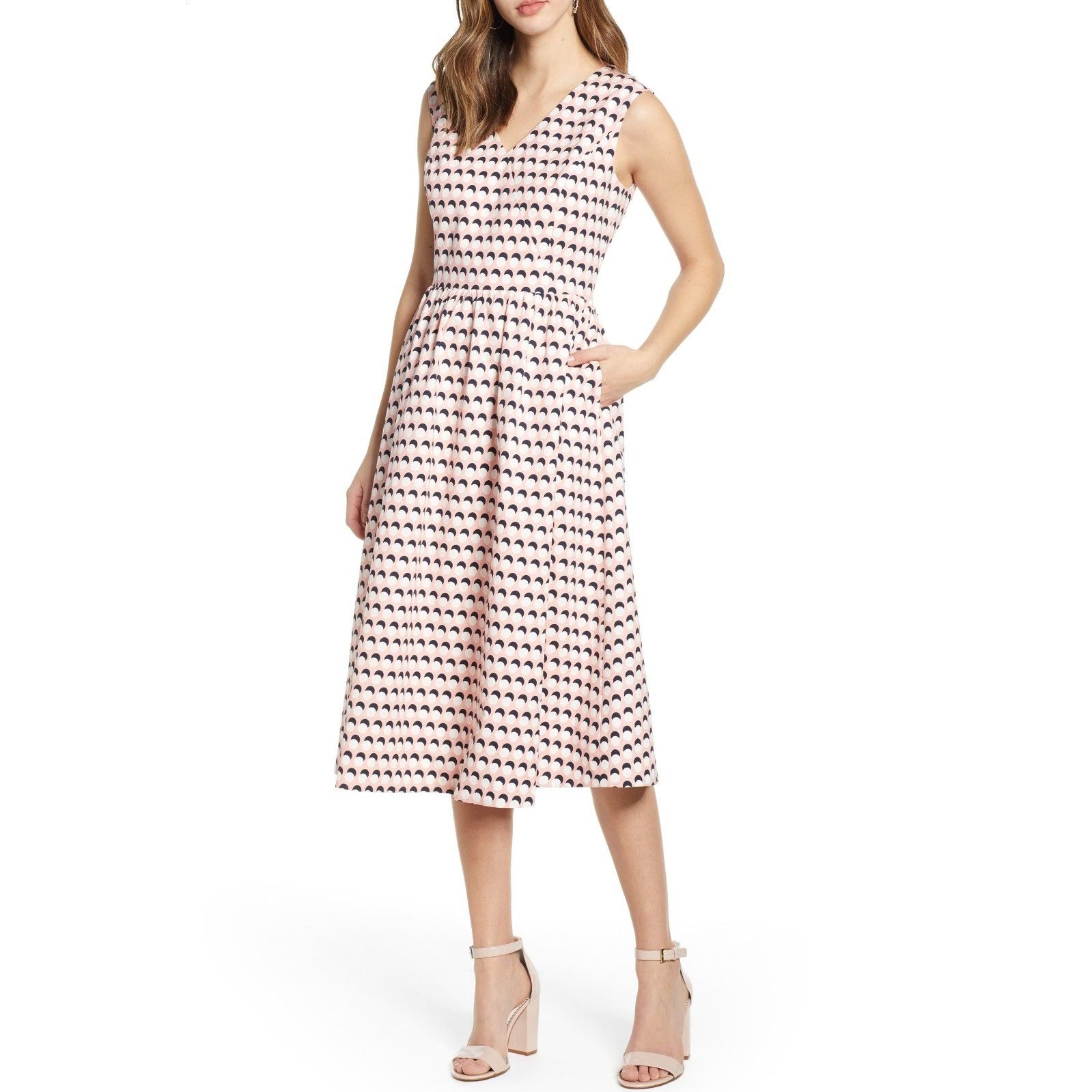 1901 Light Pink with Polka Dot A-line Dress in size Medium NWT Size M / US 6-8 / IT 42-44 - 1 Thumbnail