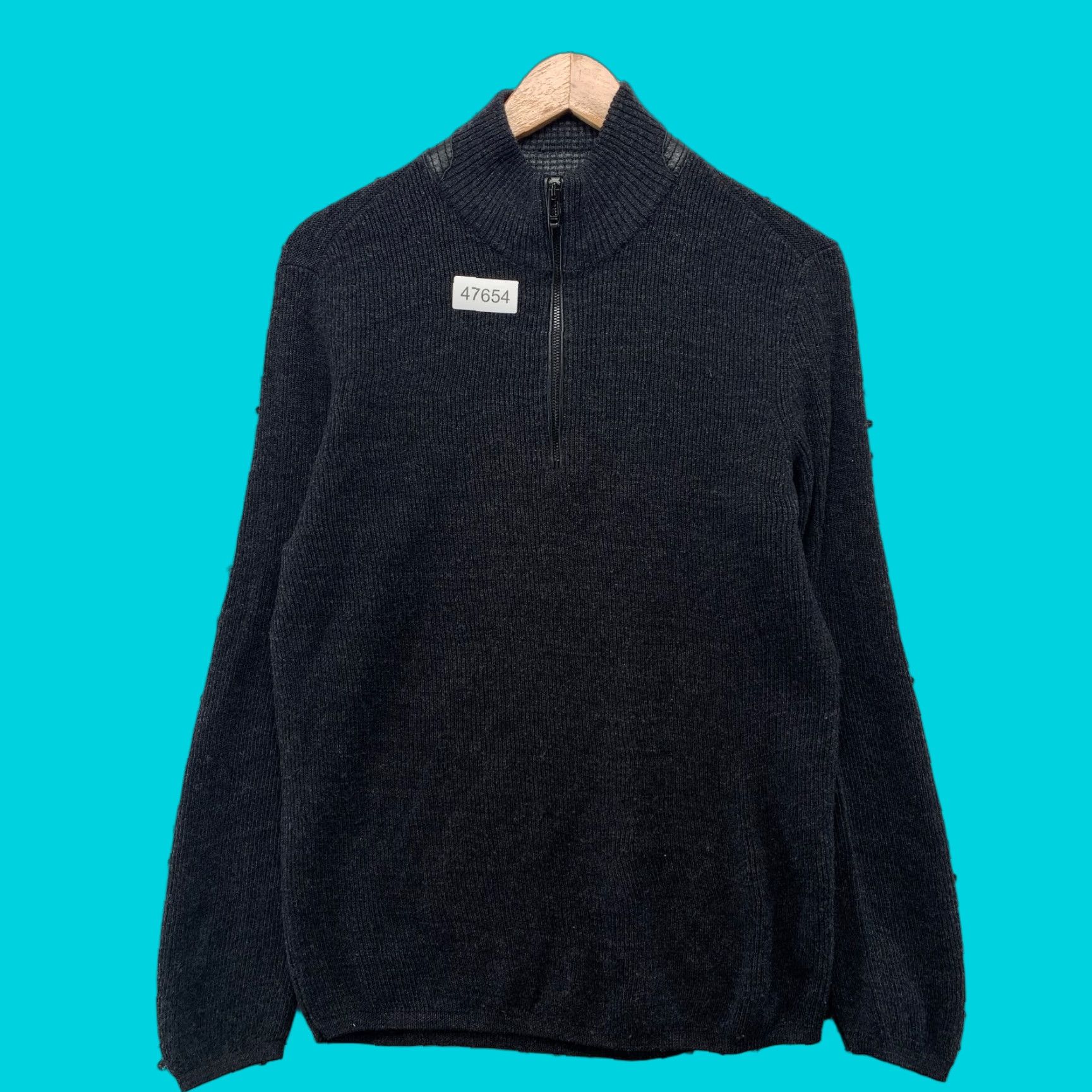 Calvin Klein Calvin Klein Premium Merino Wool Sweater Mens Medium Gray 1/4 Zip Work Crewneck Mock Neck Knit Pullover Casual Winter Fall Spring Mens Size US M / EU 48-50 / 2 - 1 Thumbnail