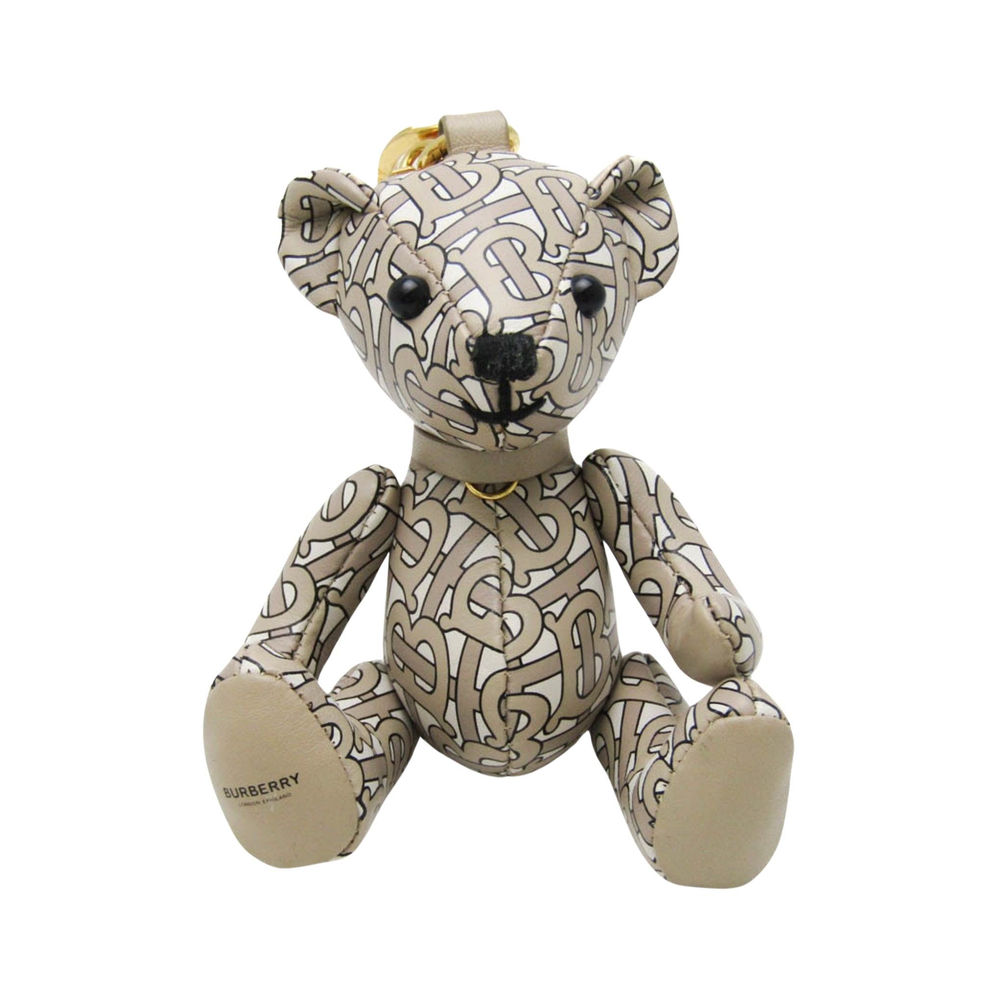 image of Burberry Thomas Bear Charm Wallet in Beige, Women's