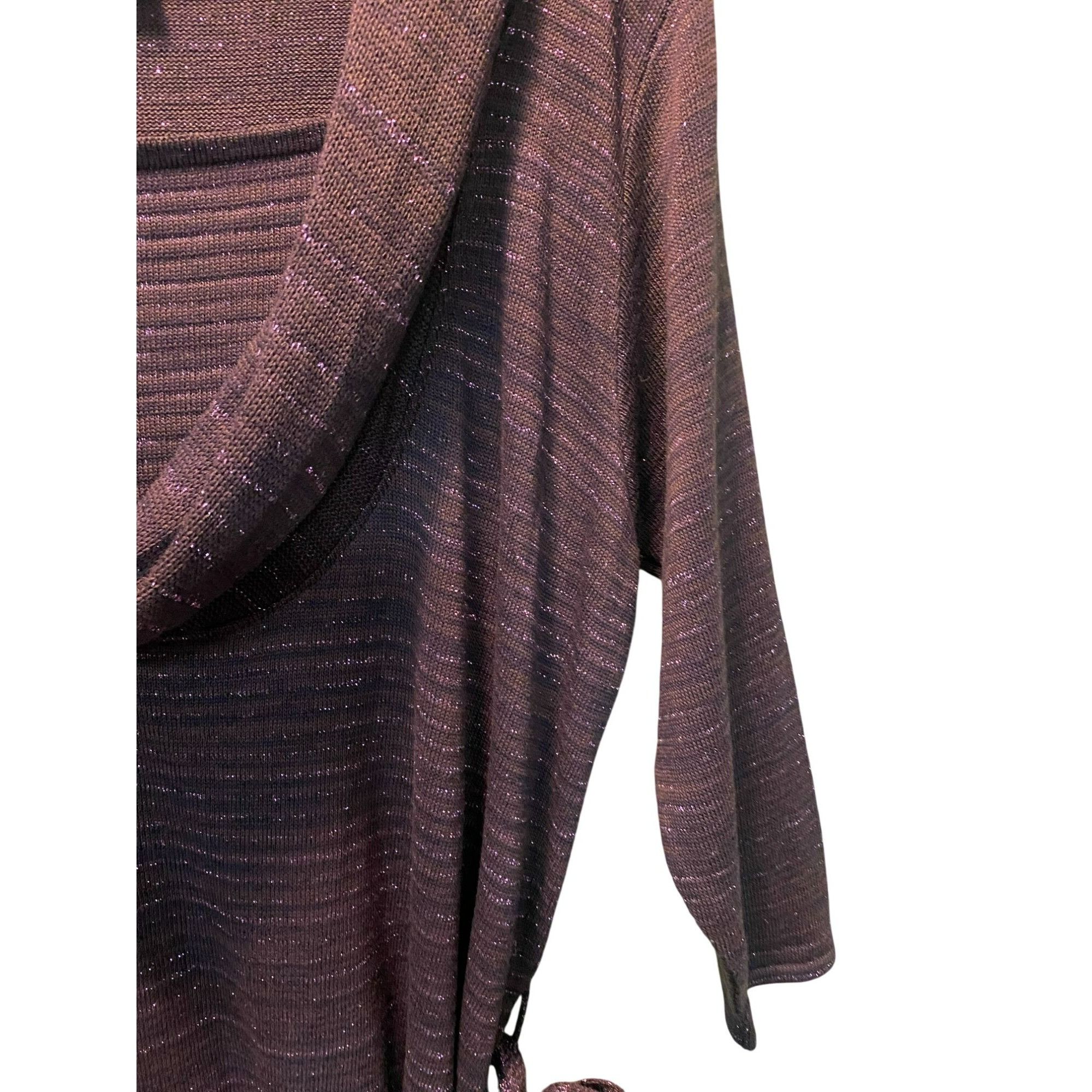 Other AGB Woman Plus Size 1X Purple with Metallic Thread Cowl Neck Size XL / US 12-14 / IT 48-50 - 3 Thumbnail