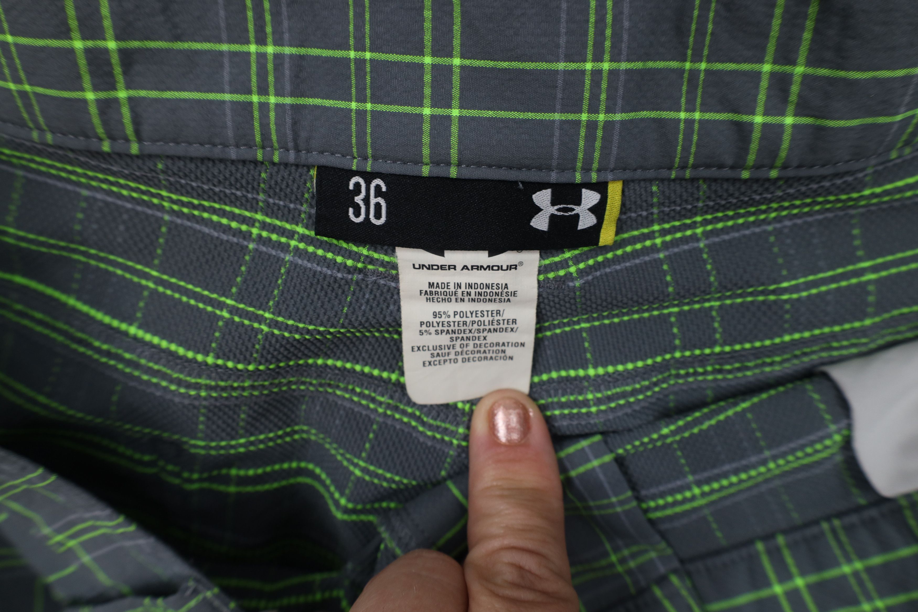 Under Armour Under Armour Stretch Golfing Golf Chino Shorts Gray Plaid Size US 36 / EU 52 - 7 Thumbnail
