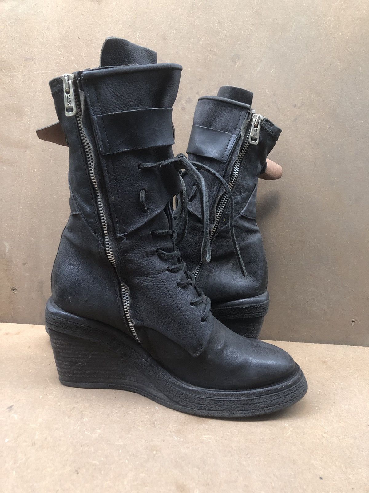 A.S.98 A.S 98 Grey Leather Women’s Boots Size 38 Size US 8 / IT 38 - 4 Thumbnail