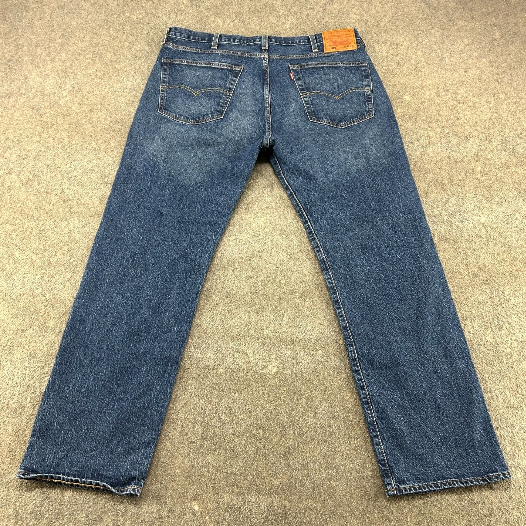 Levi's Levis 501 Jeans Mens 40x32 Blue Dark Wash Denim Premium Stretch Straight Regular Dark Wash Blue Levi's 501 Series Jeans Mens 40 Regular Blue Size US 40 / EU 56 - 6 Thumbnail