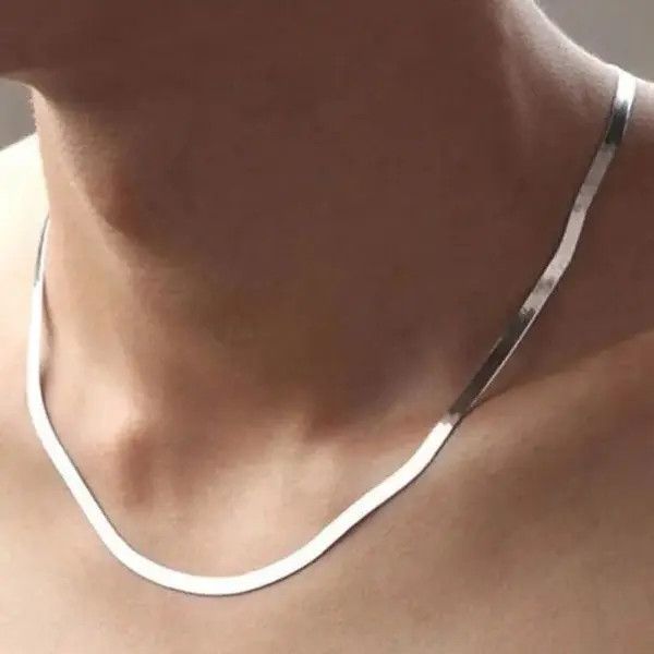 Sterling Silver Blade Chain Necklace Size ONE SIZE - 1 Thumbnail
