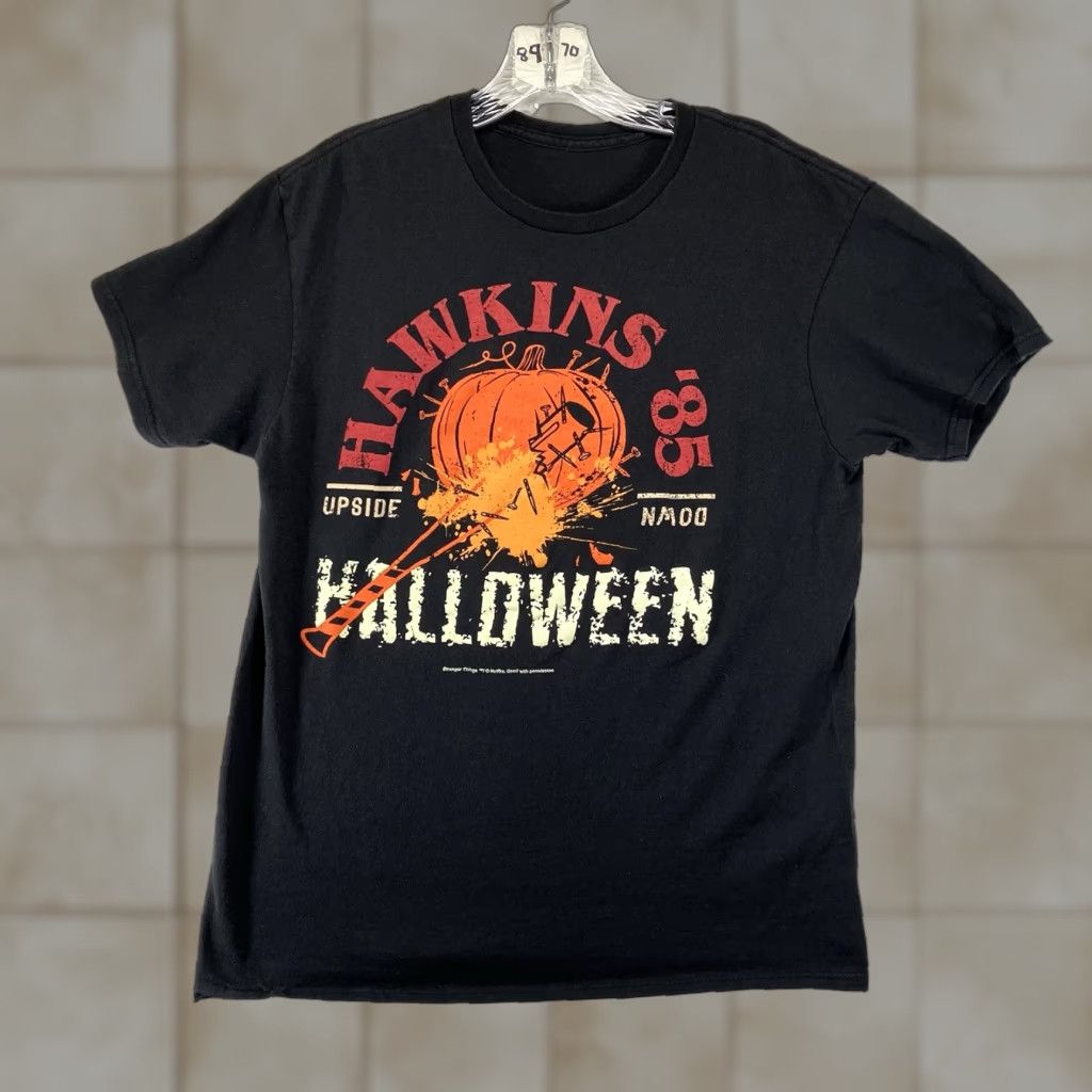 Vintage Stranger Things Hawkins 85 Halloween Graphic T-Shirt, Unisex Adults, Small, Black, 80s Geek Gothic Theme Size US S / EU 44-46 / 1 - 1 Thumbnail