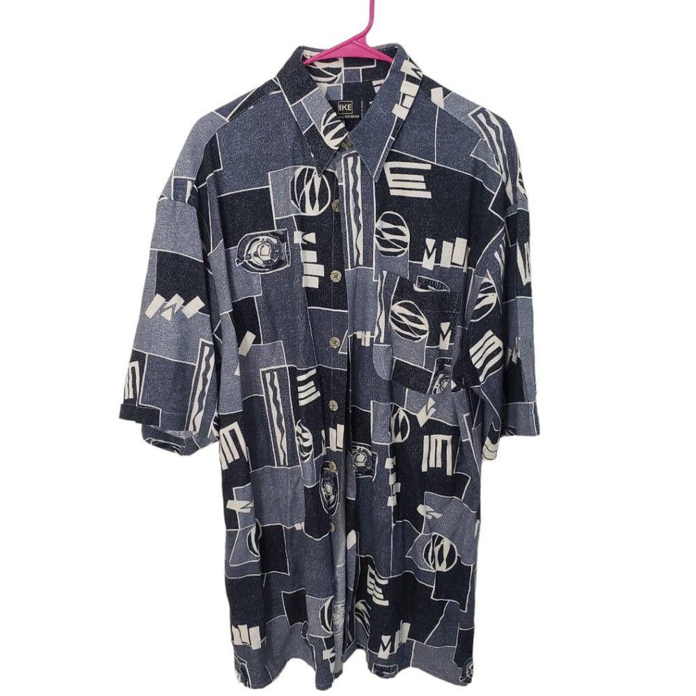 Ike Behar CT466a Ike Behar Vintage Men's Black & Gray Shirt L Size US L / EU 52-54 / 3 - 1 Thumbnail