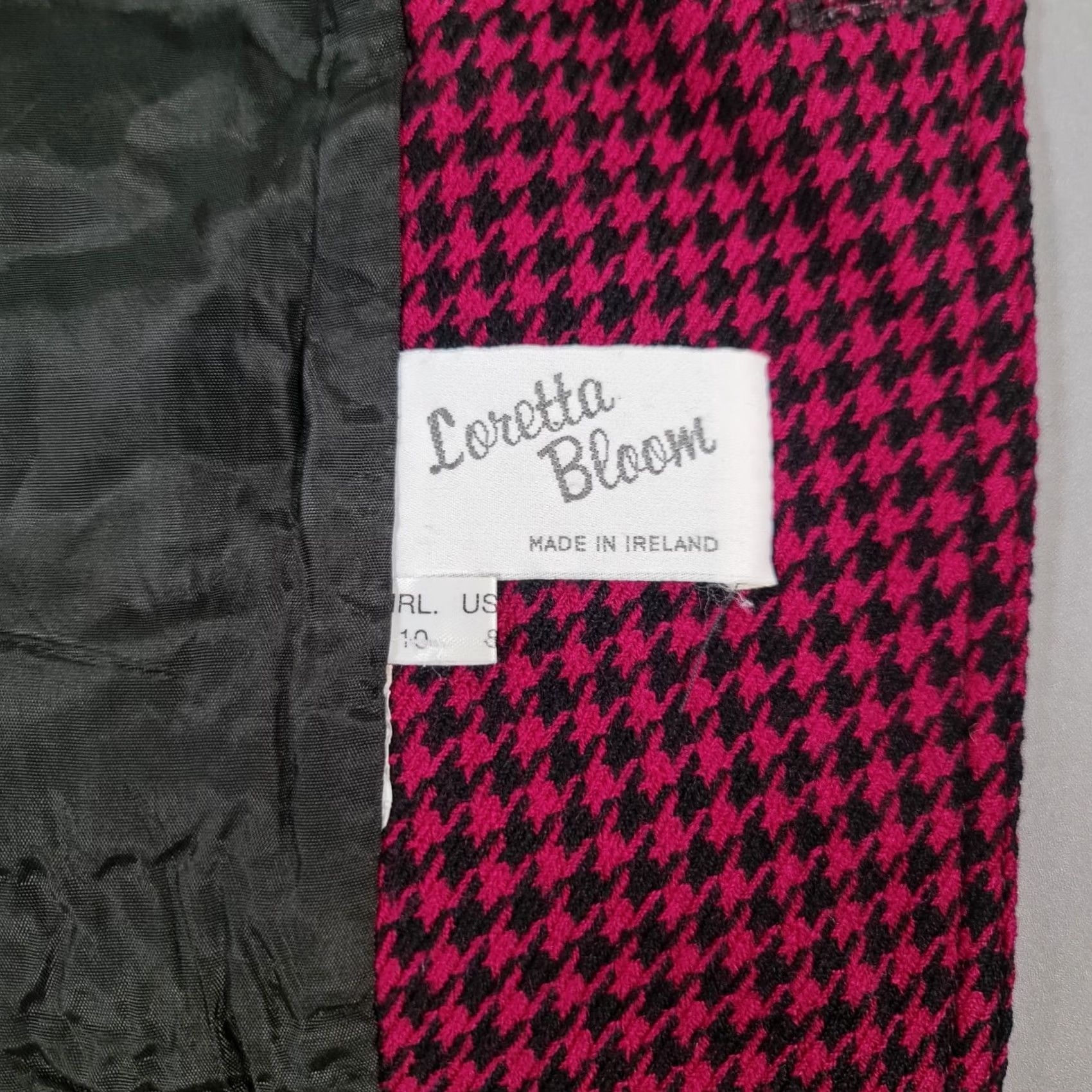 Vintage Loretta Bloom Womens Blazer Purple 12 UK Houndstooth Wool Jacket Ireland Vintage Jacket Wool 100% Wool Regular Size XL / US 12-14 / IT 48-50 - 6 Thumbnail