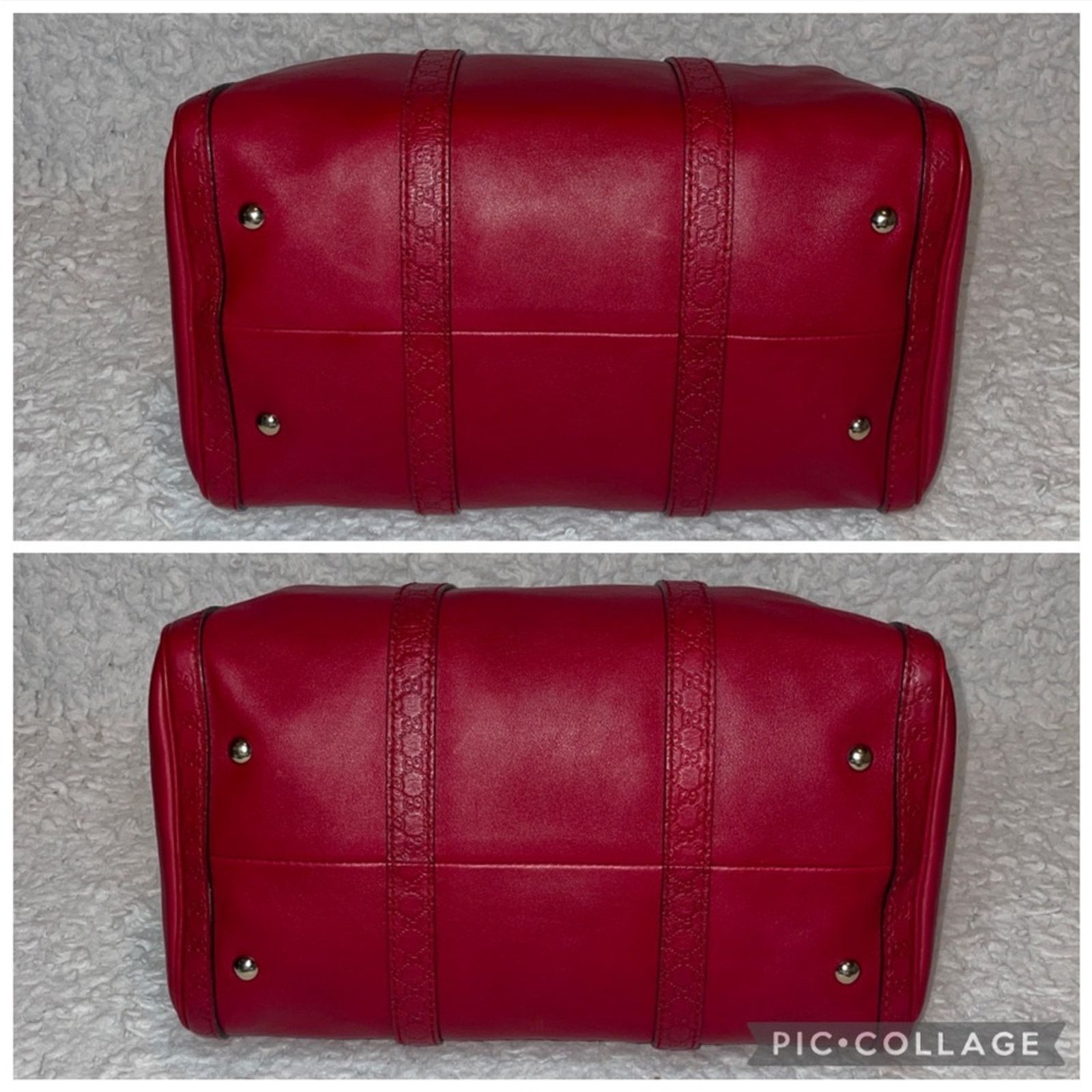 Gucci Gucci Micro Guccissima Red Leather Boston Bag 247205 Size ONE SIZE - 8 Thumbnail