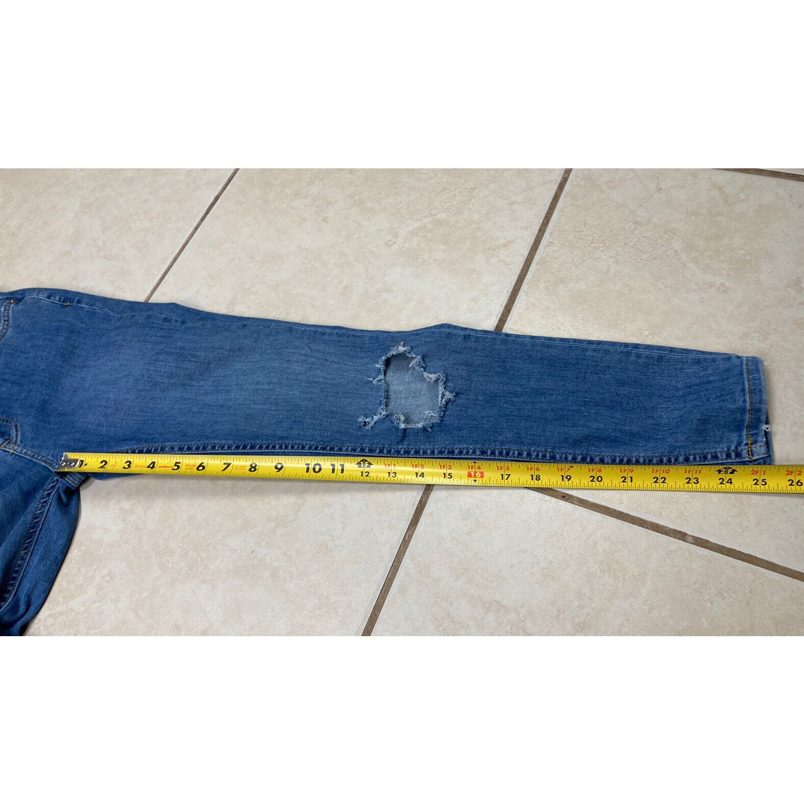 Free People Free People Womens W 28 Distressed Stretch Blue Denim Jeans Size 28" / US 6 / IT 42 - 6 Thumbnail