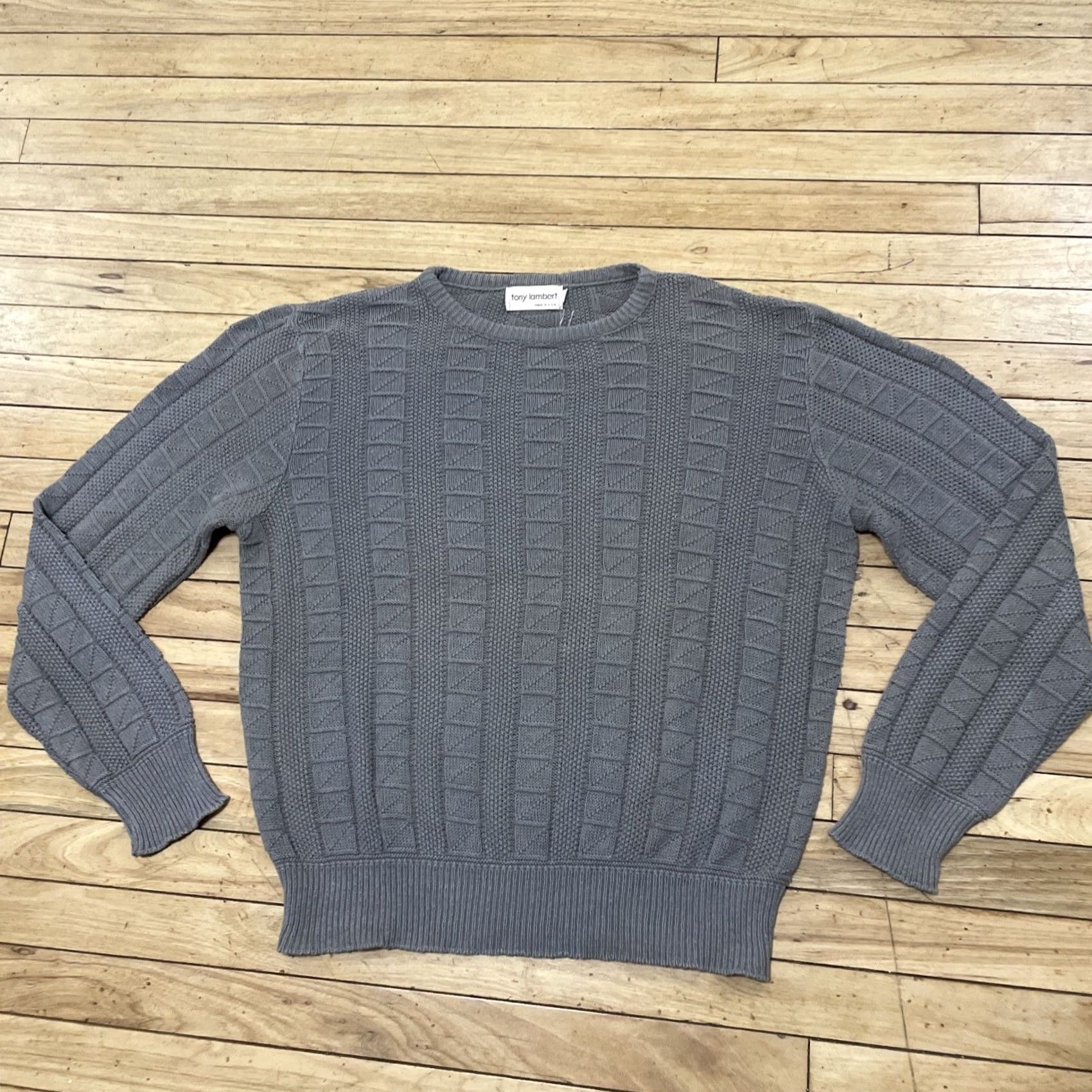 Vintage VINTAGE Tony Lambert Collections Sweater Men L Crew Neck Green 100% Cotton Knit Pullover Casual Winter Fall Spring Modern Classic Money Size US L / EU 52-54 / 3 - 3 Thumbnail