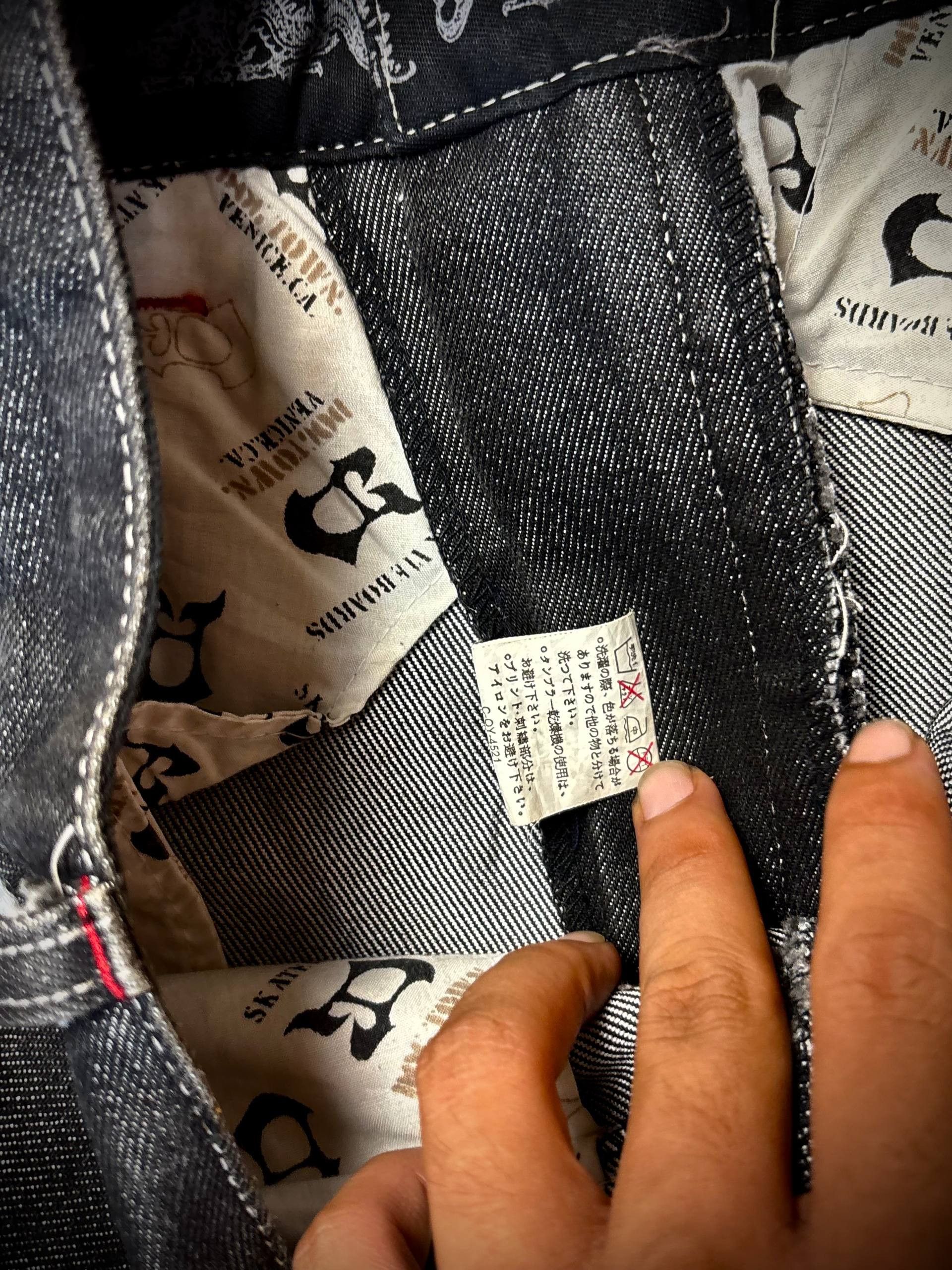 JNCO Vintage 90s Big Dragon Logo Dogtown Black Raw Denim Pants Size US 32 / EU 48 - 8 Thumbnail