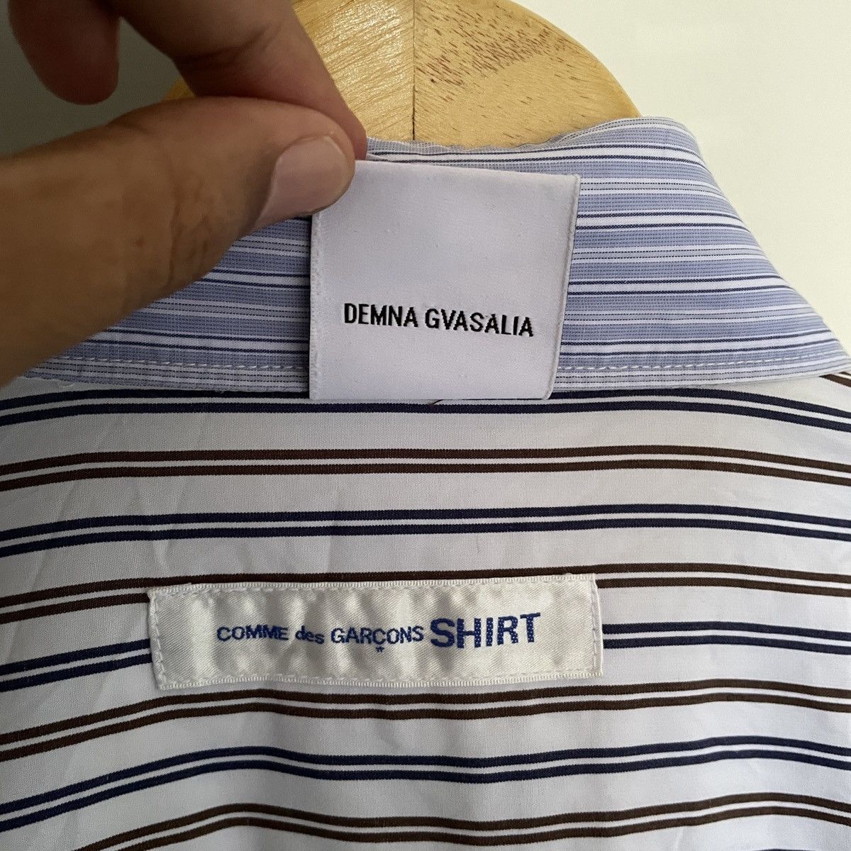 RARE🔥 s/s17 Vetements X CDG Double layer stripes shirt