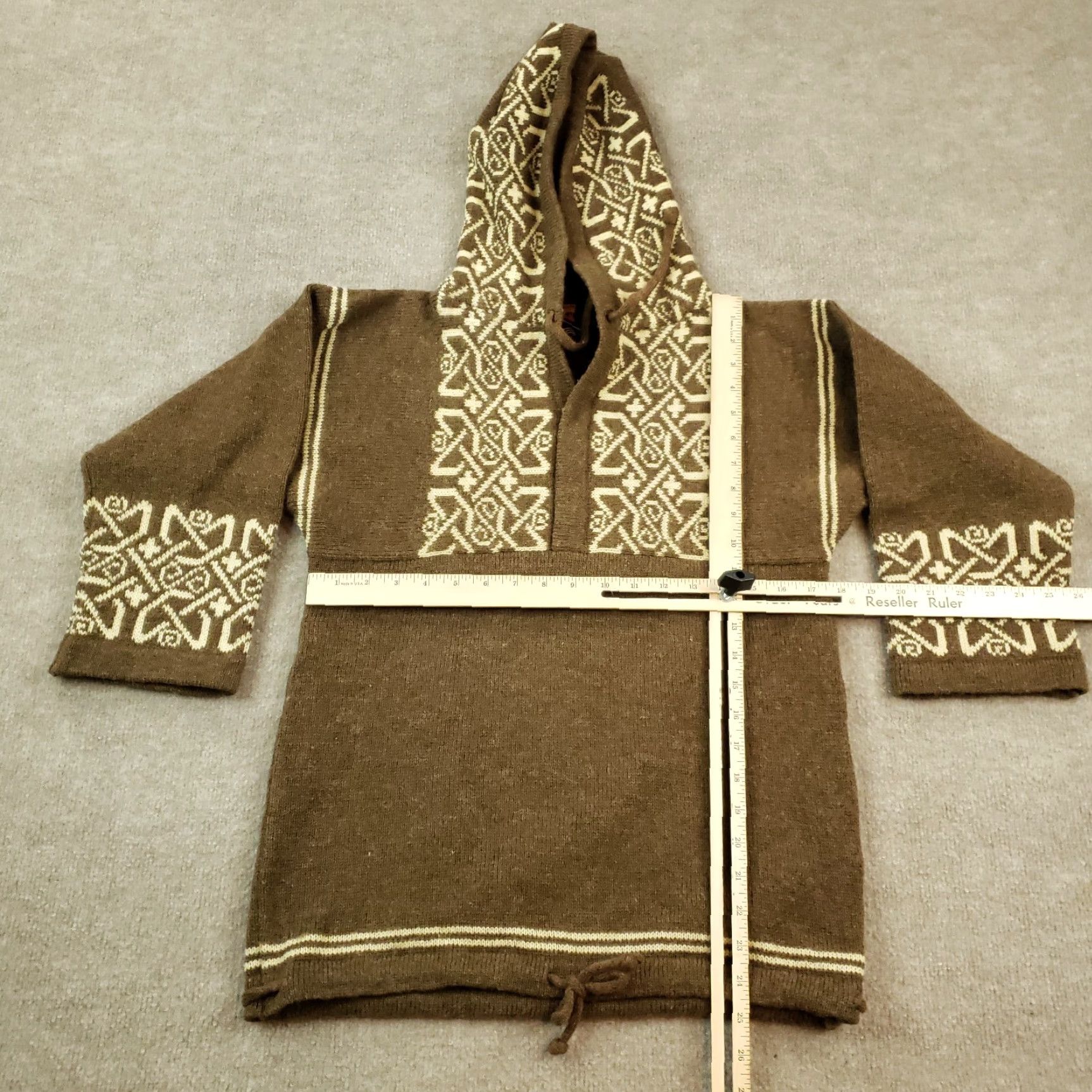Vintage Antur Aelhaearn Brown Wool Pullover Hoodie Womens Small Long Sleeve Size S / US 4 / IT 40 - 2 Thumbnail