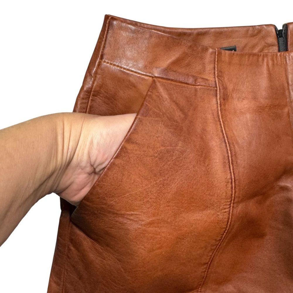 Other NWT New Decrum Real Lambskin Brown Leather Shorts Size XL Size 36" / US 14 / IT 50 - 5 Thumbnail