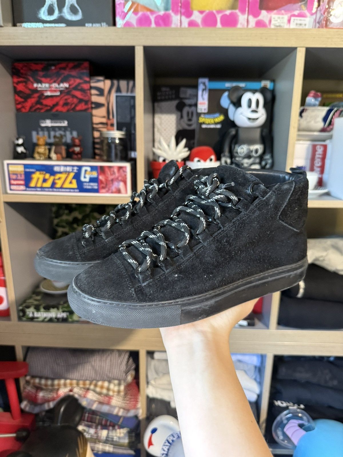 Balenciaga Balenciaga Arena Black Suede Sneakers Size US 7 / EU 40 - 1 Thumbnail