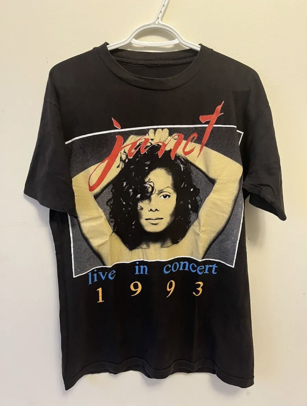 image of Rap Tees x Vintage 1993 Janet Jackson Concert Tour Tee 90's in Black, Men's (Size Medium)