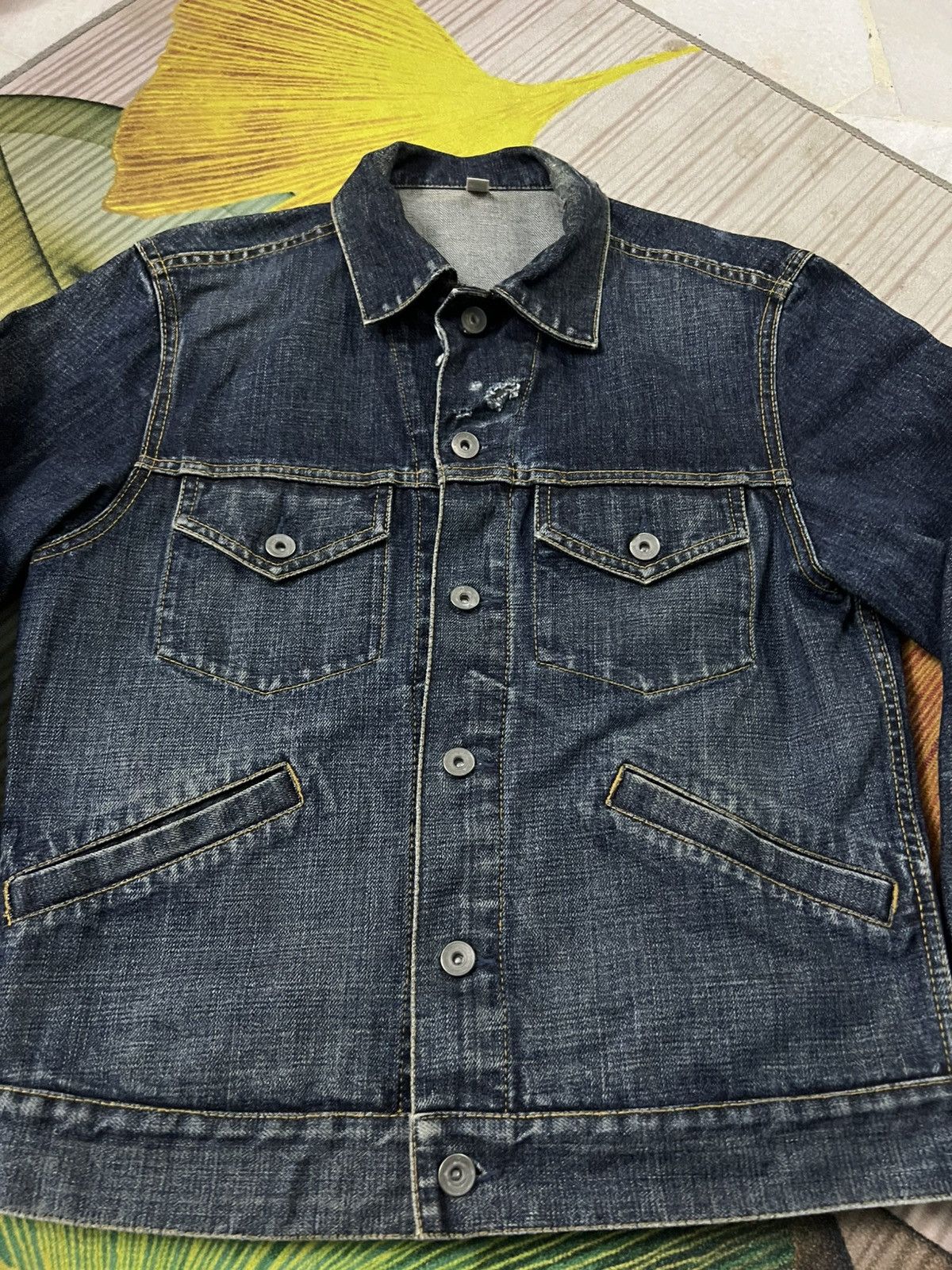 Japanese Brand 💥2000’s Uniqlo Distress Denim Jacket Size US S / EU 44-46 / 1 - 6 Thumbnail