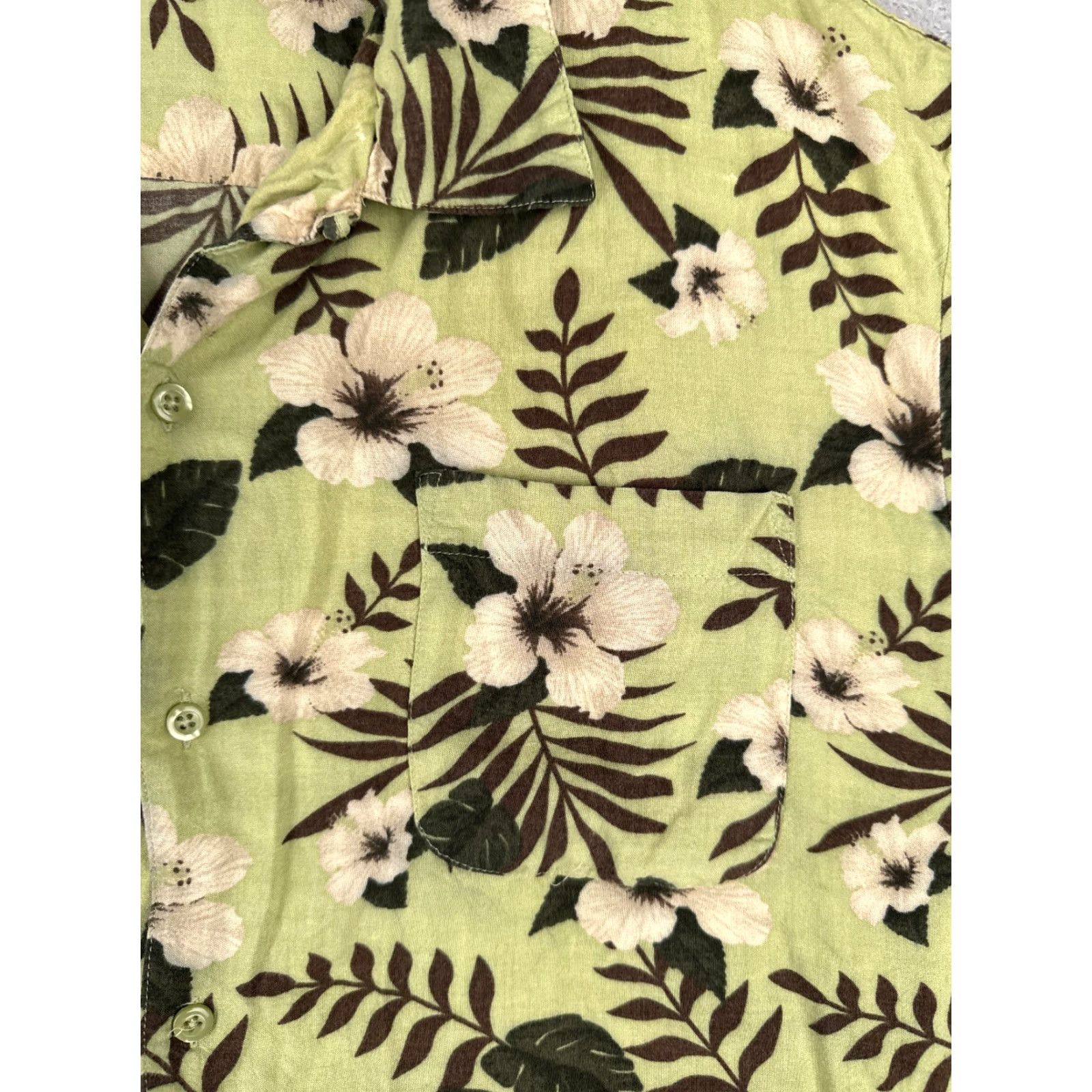 Vintage Puritan Shirt Men Extra Large Green Floral Hawaiian 100% Rayon Short Sleeve Button-Up Size US XL / EU 56 / 4 - 6 Thumbnail