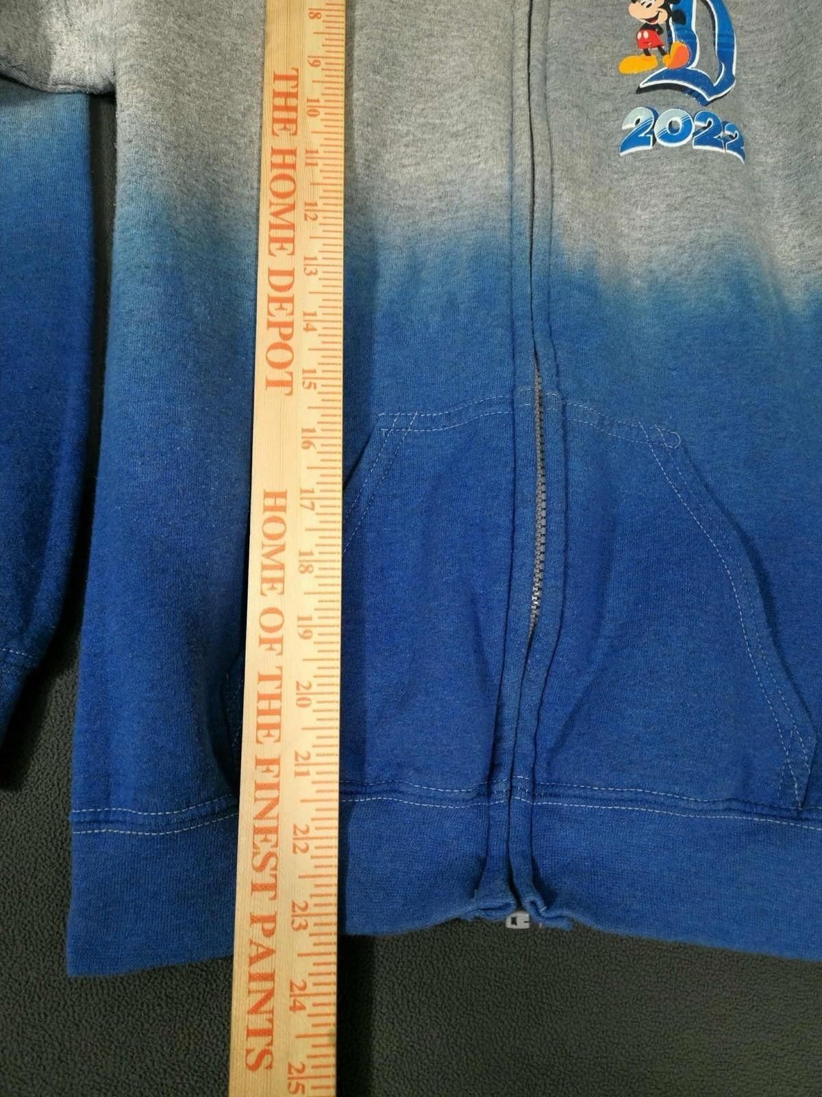 Disney Disneyland 2022 Mickey Mouse Hoodie Zip Up Gray Blue Kids #3 Size US M / EU 48-50 / 2 - 3 Thumbnail