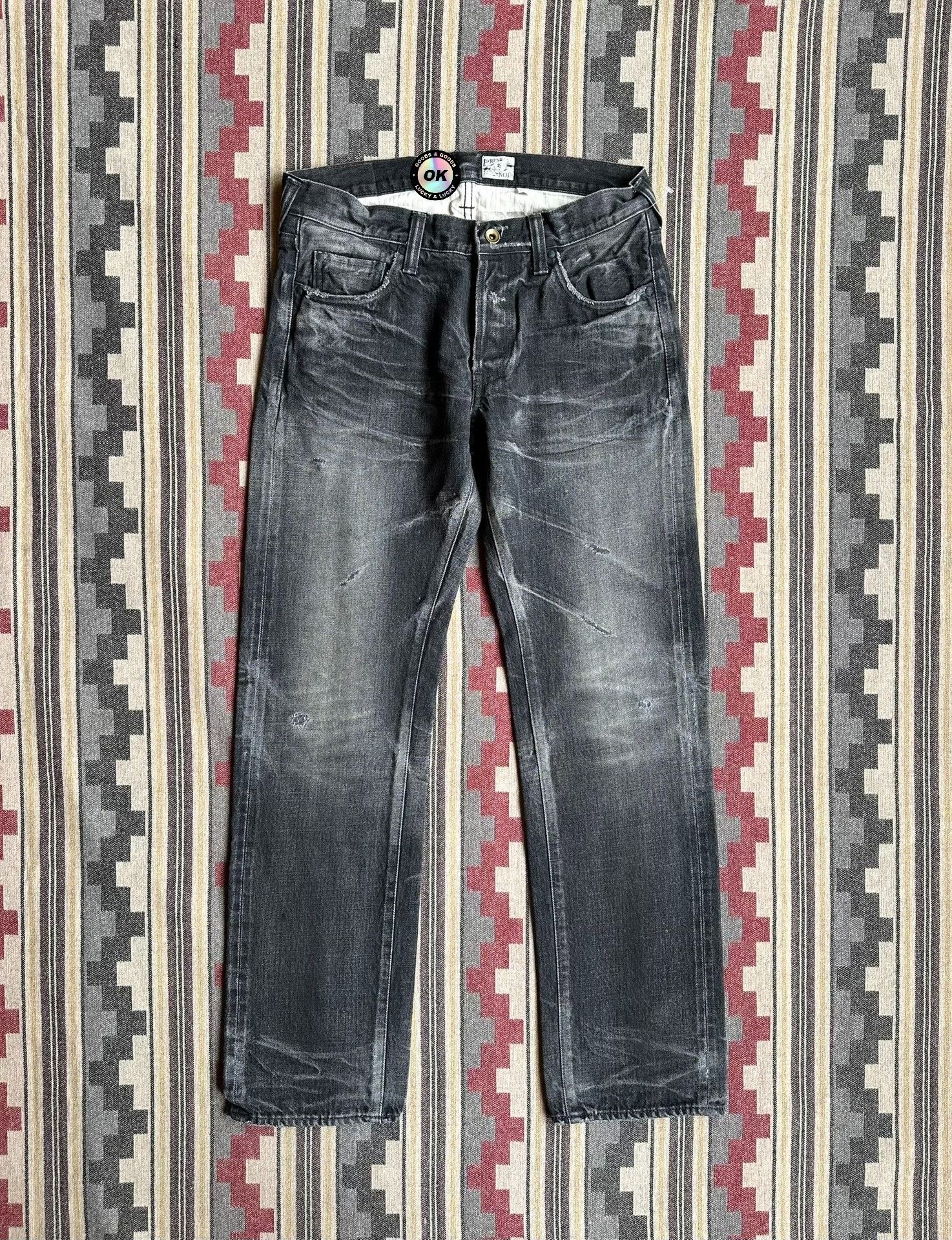 Prps Prps Noir Distressed Selvedge Black Jeans Size US 32 / EU 48 - 1 Thumbnail