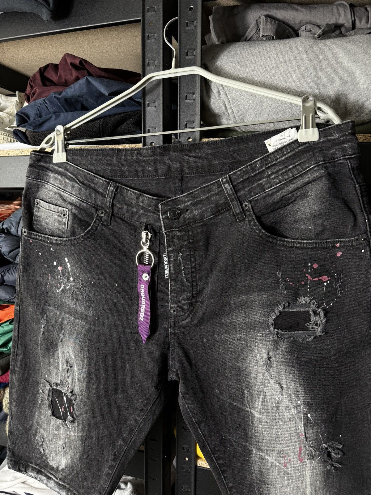 Dsquared2 Dsquared2 Distressed Denim Shorts Paint Splatter Black Size US 32 / EU 48 - 2 Thumbnail