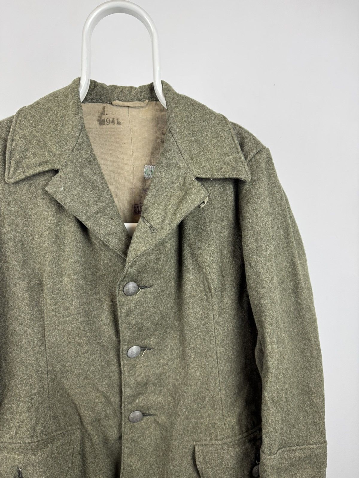 Vintage WWII Era Swedish Army Wool Jacket M39/M58 Three Crowns C48 Size US L / EU 52-54 / 3 - 2 Thumbnail