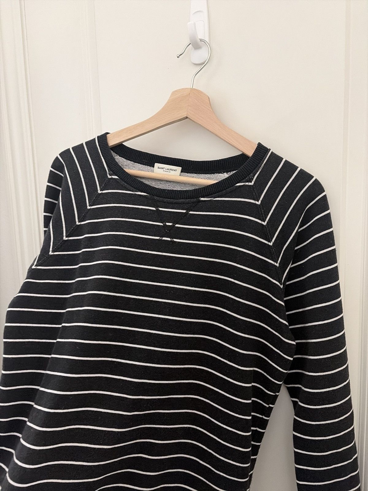 Saint Laurent FW15 Hedi Slimane Black&White Striped Sweater