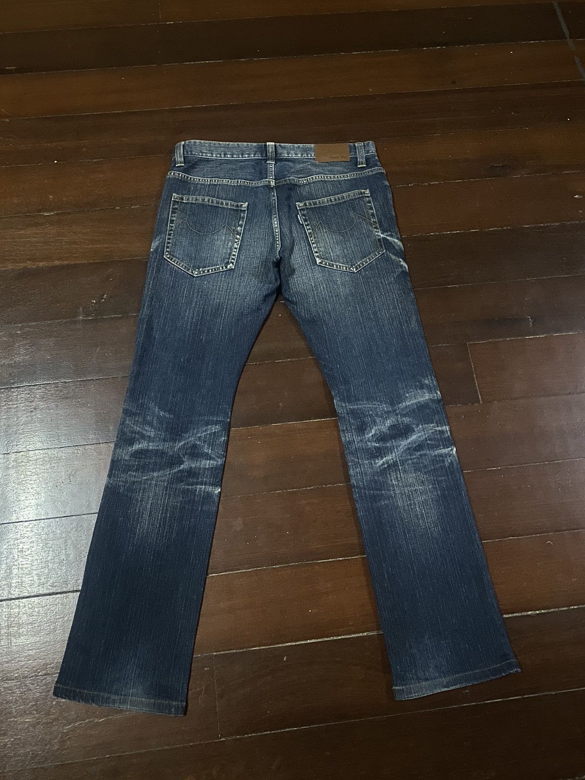 If Six Was Nine FIRE Tornado Mart Flare Denim Pants CLAWMARK DISTRESSED Size US 34 / EU 50 - 11 Thumbnail