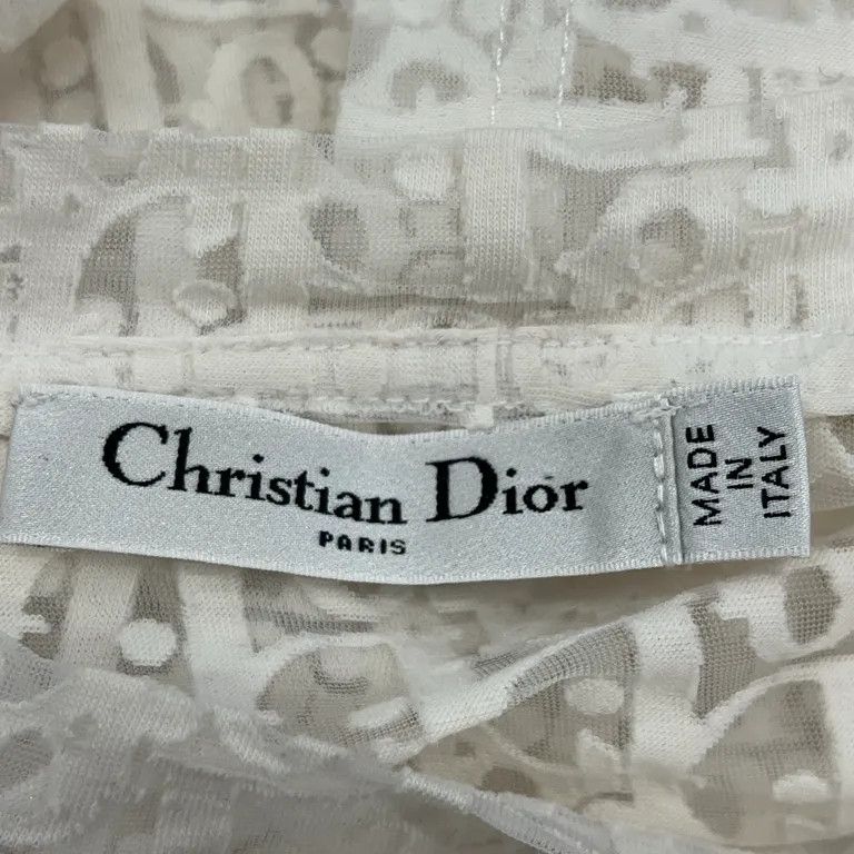 Dior 2000's Sheer Oblique Lace Monogram Shirt by John Galliano Size S / US 4 / IT 40 - 6 Thumbnail