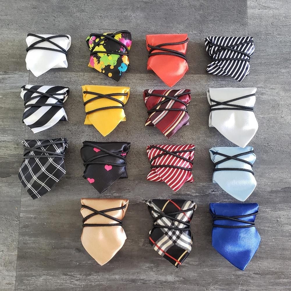 Designer White Black Striped Satin Little Boy Tie Size ONE SIZE - 4 Thumbnail