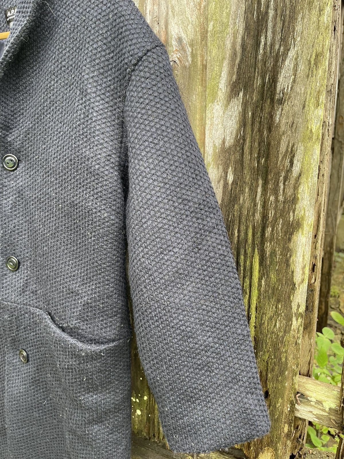 A.P.C. A.P.C. Wool Blend Textured Coat XS Black Size US XS / EU 42 / 0 - 8 Thumbnail