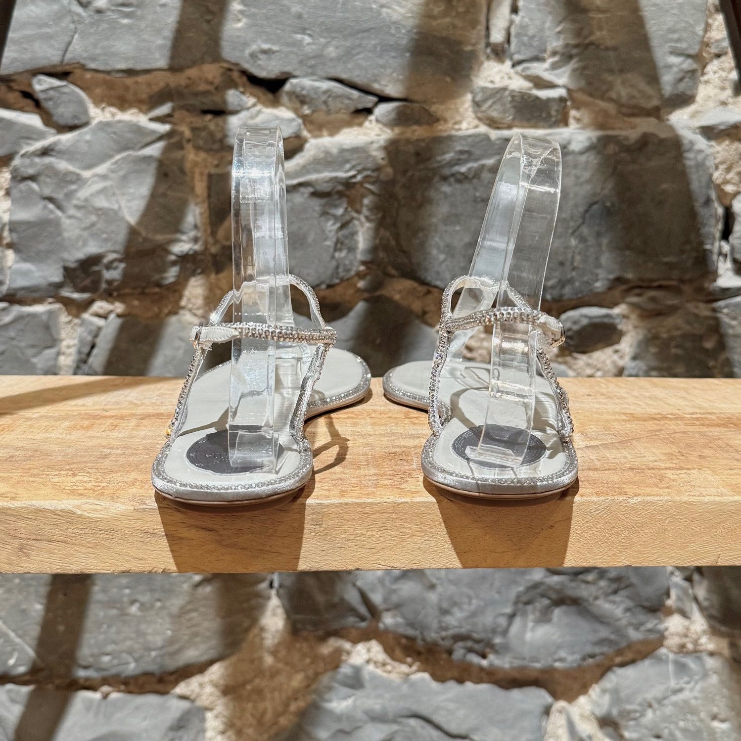 Rene Caovilla René Caovilla Metallic Silver Crystal Diana Thong Sandals Size US 9 / IT 39 - 4 Thumbnail